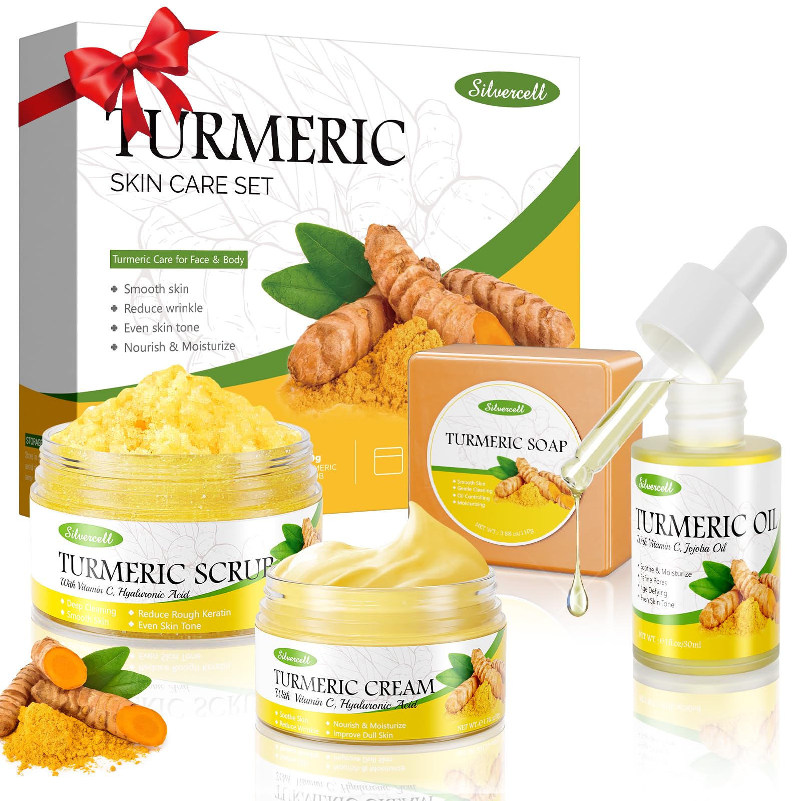 Silvercell Turmeric Skin Care Set – Complete Facial Kit for Hydration & Glow