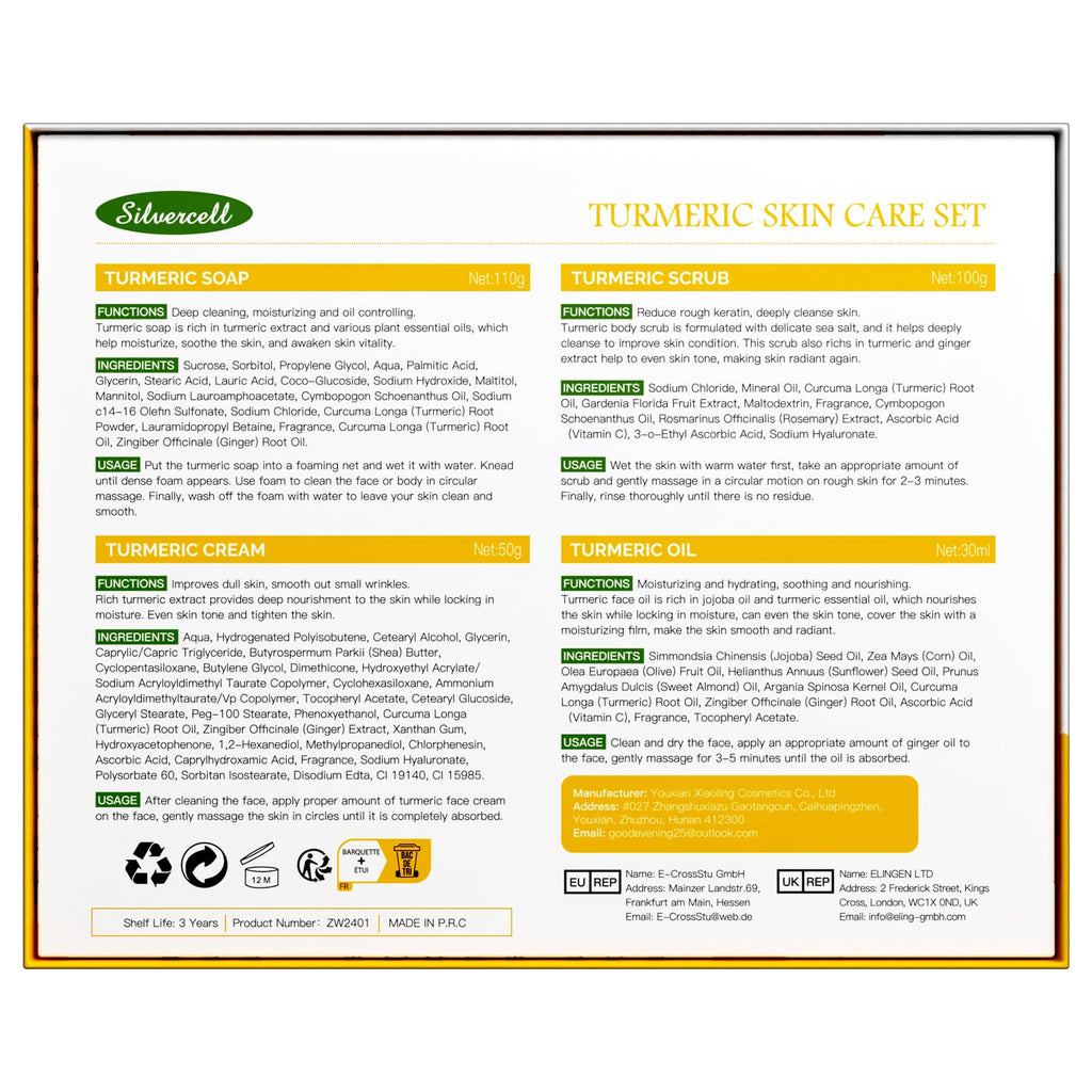 Silvercell Turmeric Skin Care Set – Complete Facial Kit for Hydration & Glow