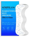 Simpilos Blue Face Glitter Patches - Waterproof, Long-Lasting Body Glitter for Festivals & Parties (8 Sheets)