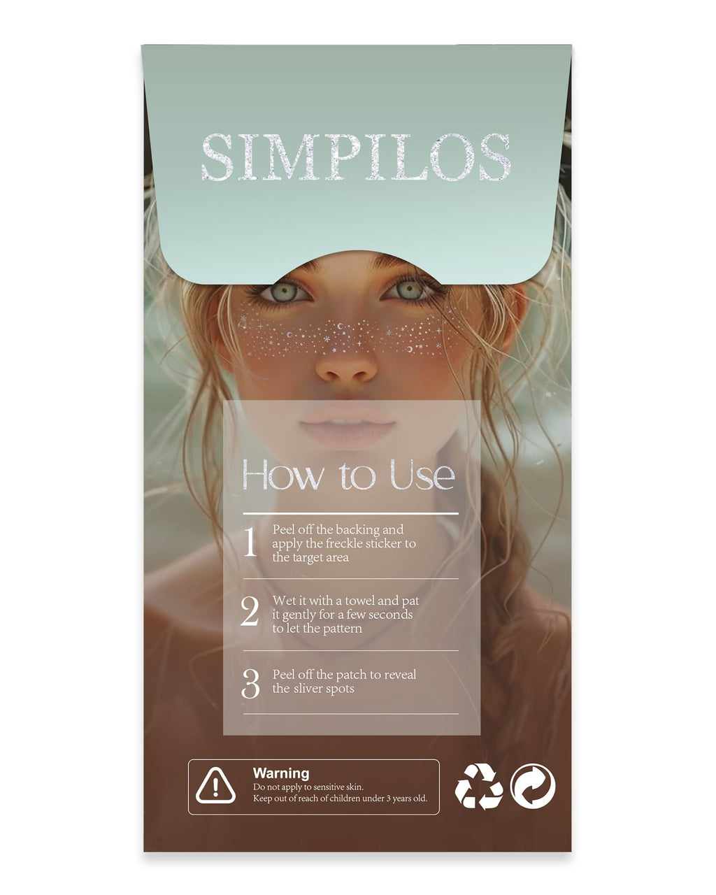 Simpilos Face Glitter Patches – Silver Freckles for Festivals, Concerts & Parties (8 Counts)