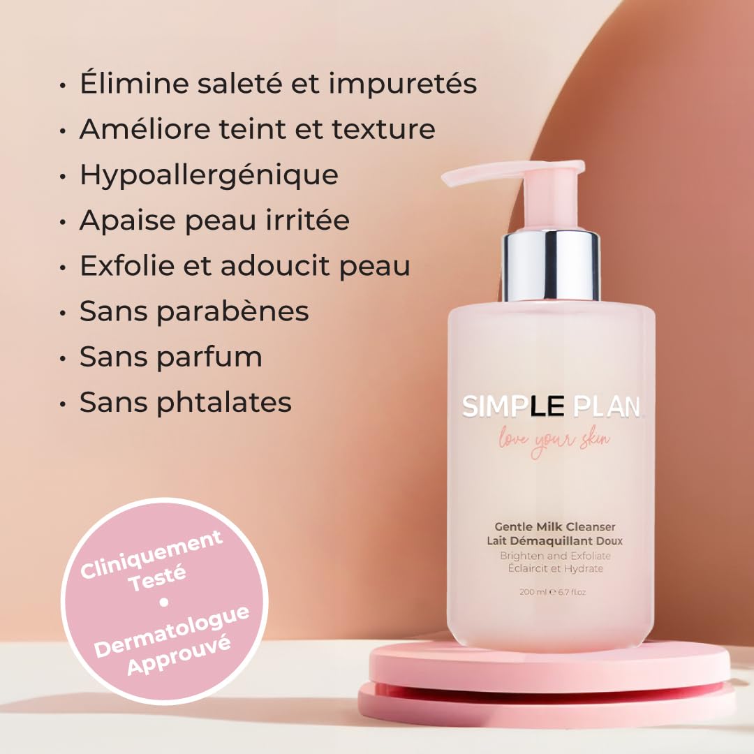 SIMPLE PLAN Hydrating Milky Facial Cleanser – Fragrance-Free Gentle Face Wash for Sensitive & Dry Skin – 200 ml