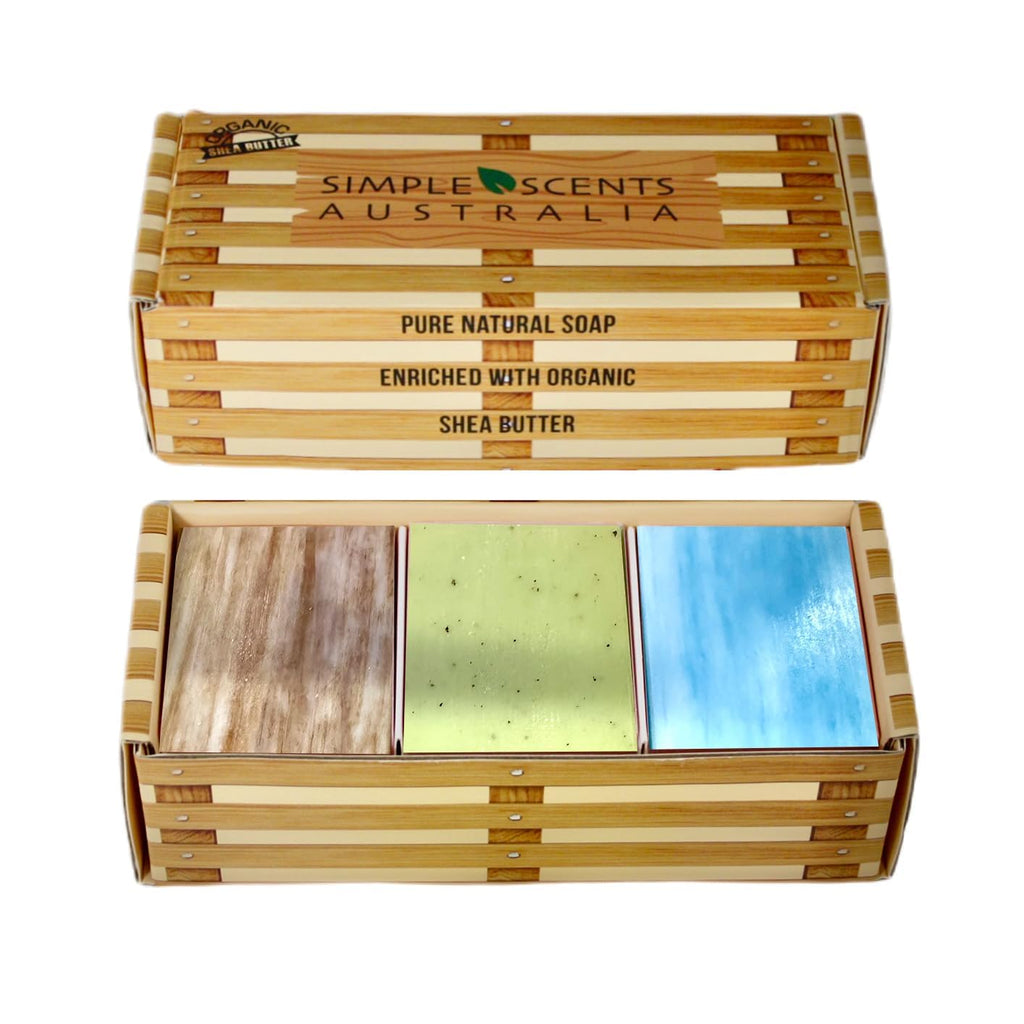 Simple Scents Australia Assorted 6-Pack Natural Soap Bars – Coastal Woods, 3.5oz
