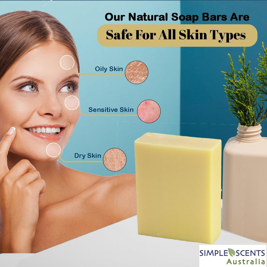 Simple Scents Australia Honeysuckle Soap Bars — French Triple Milled, Shea Butter, 5 x 3.5oz