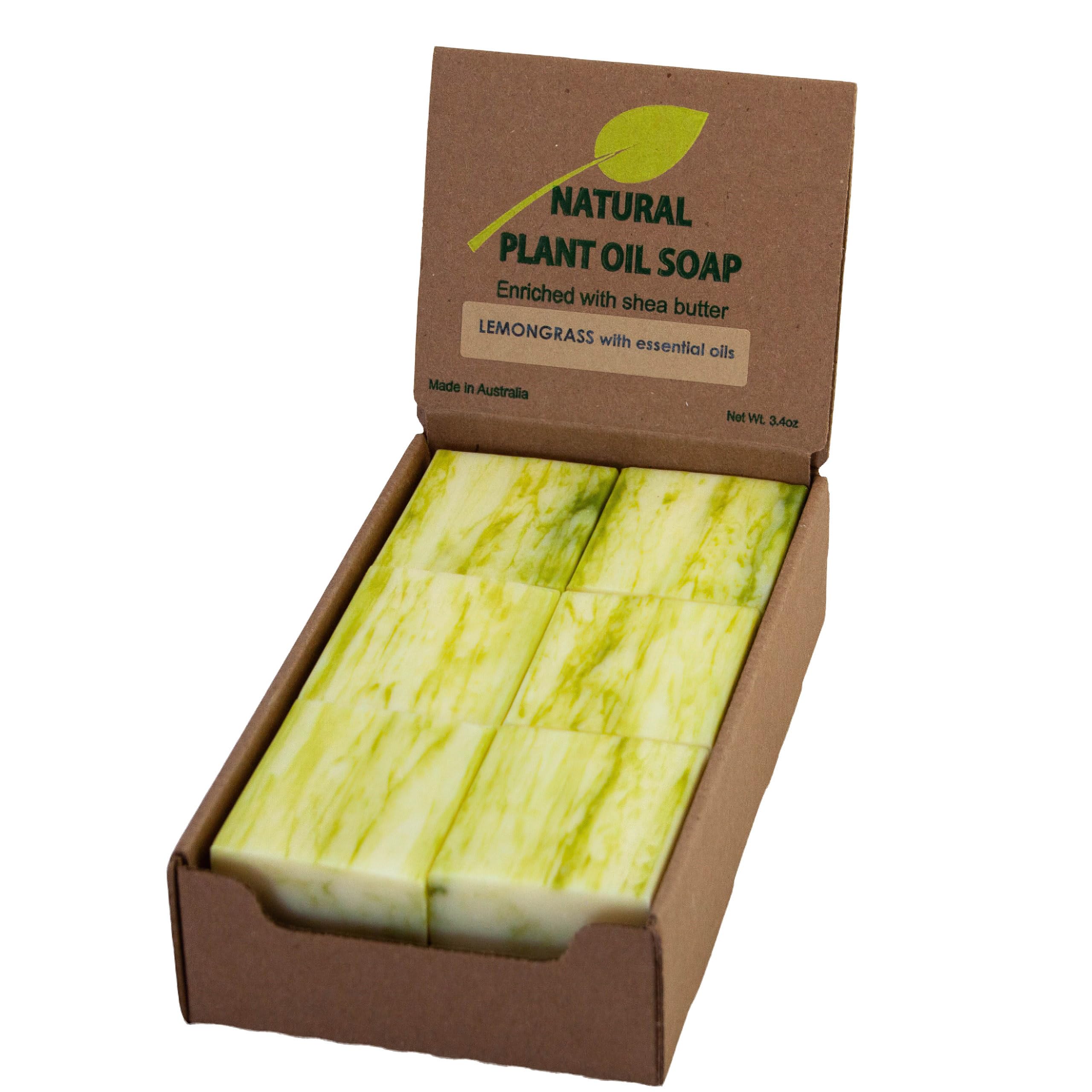 Simple Scents Australia Lemongrass Scented Natural Soap Bars – 12 x 3.5oz French Triple-Milled with Shea Butter