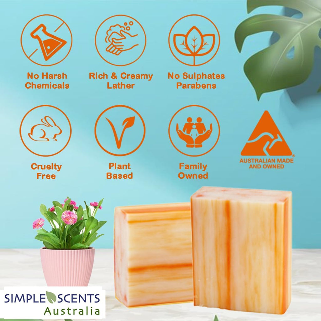 Simple Scents Australia – Assorted 6-Piece Natural Soap Bars | French Triple-Milled with Shea Butter