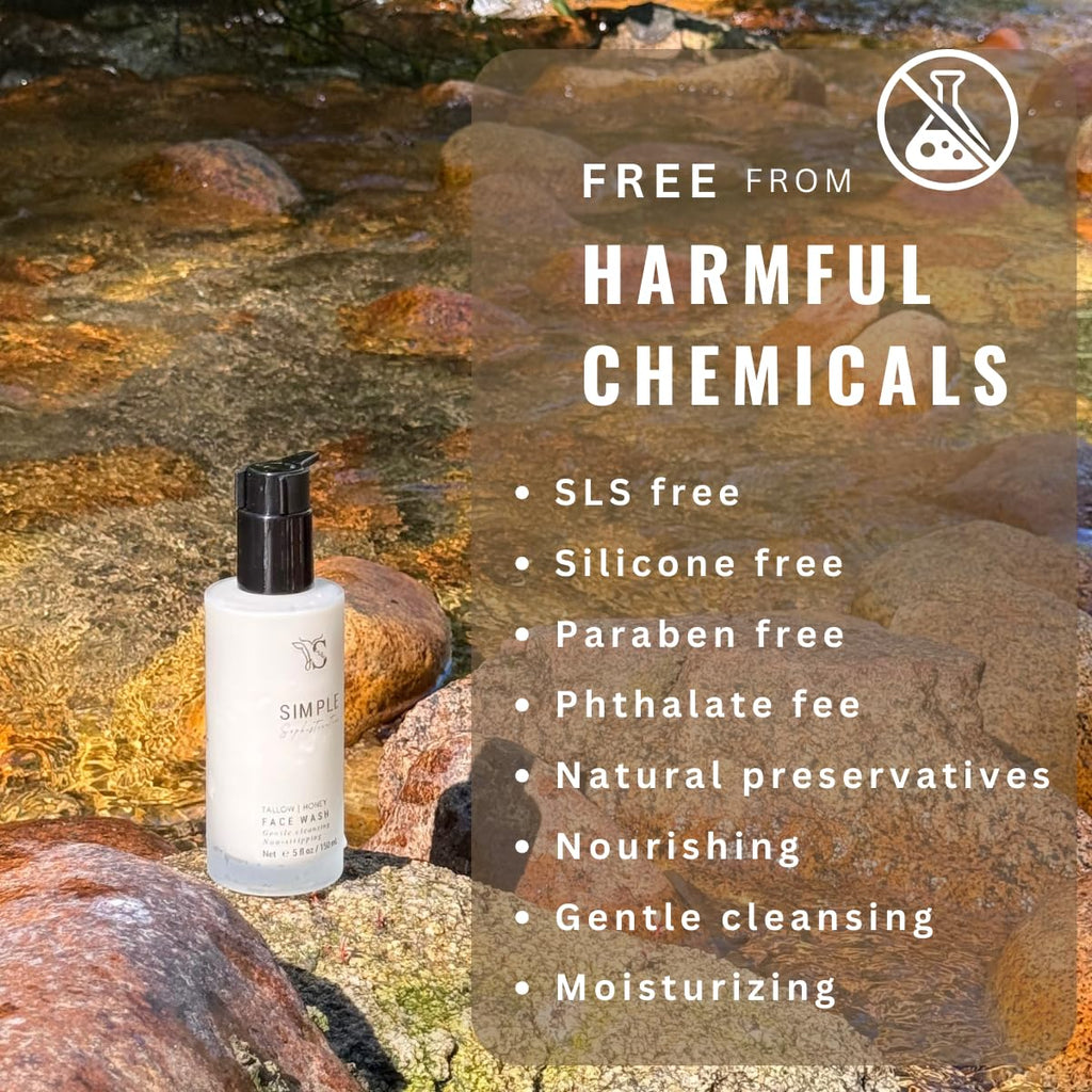 Simple Sophistication Tallow Honey Cleansing Milk — Gentle Hydrating Face Wash for Sensitive Skin