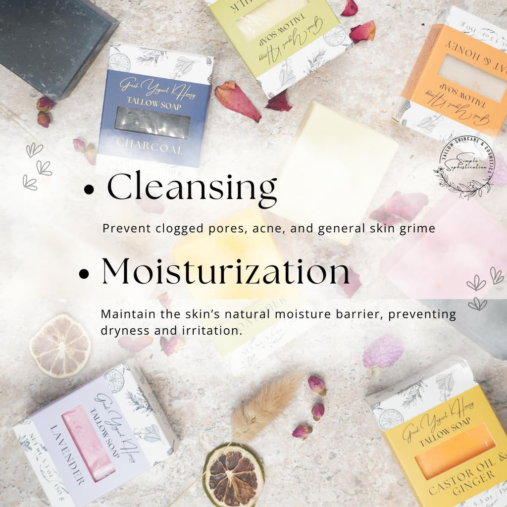 Simple Sophistication Greek Yogurt & Honey Tallow Soap Bar – 5 Pack