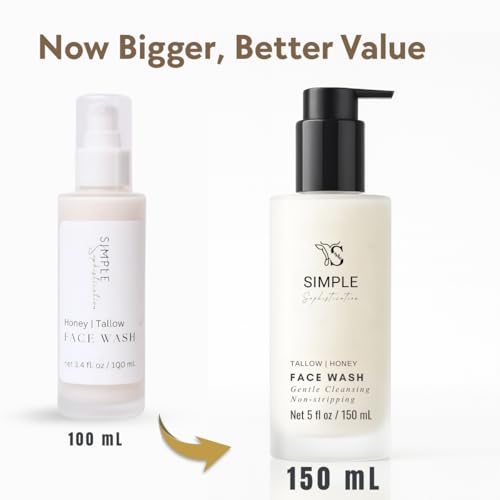 Simple Sophistication Tallow Honey Cleansing Milk — Gentle Hydrating Face Wash for Sensitive Skin