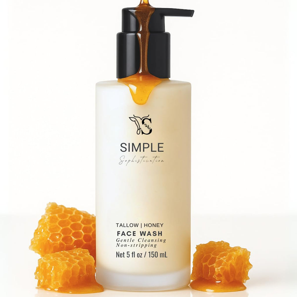 Simple Sophistication Tallow Honey Cleansing Milk — Gentle Hydrating Face Wash for Sensitive Skin