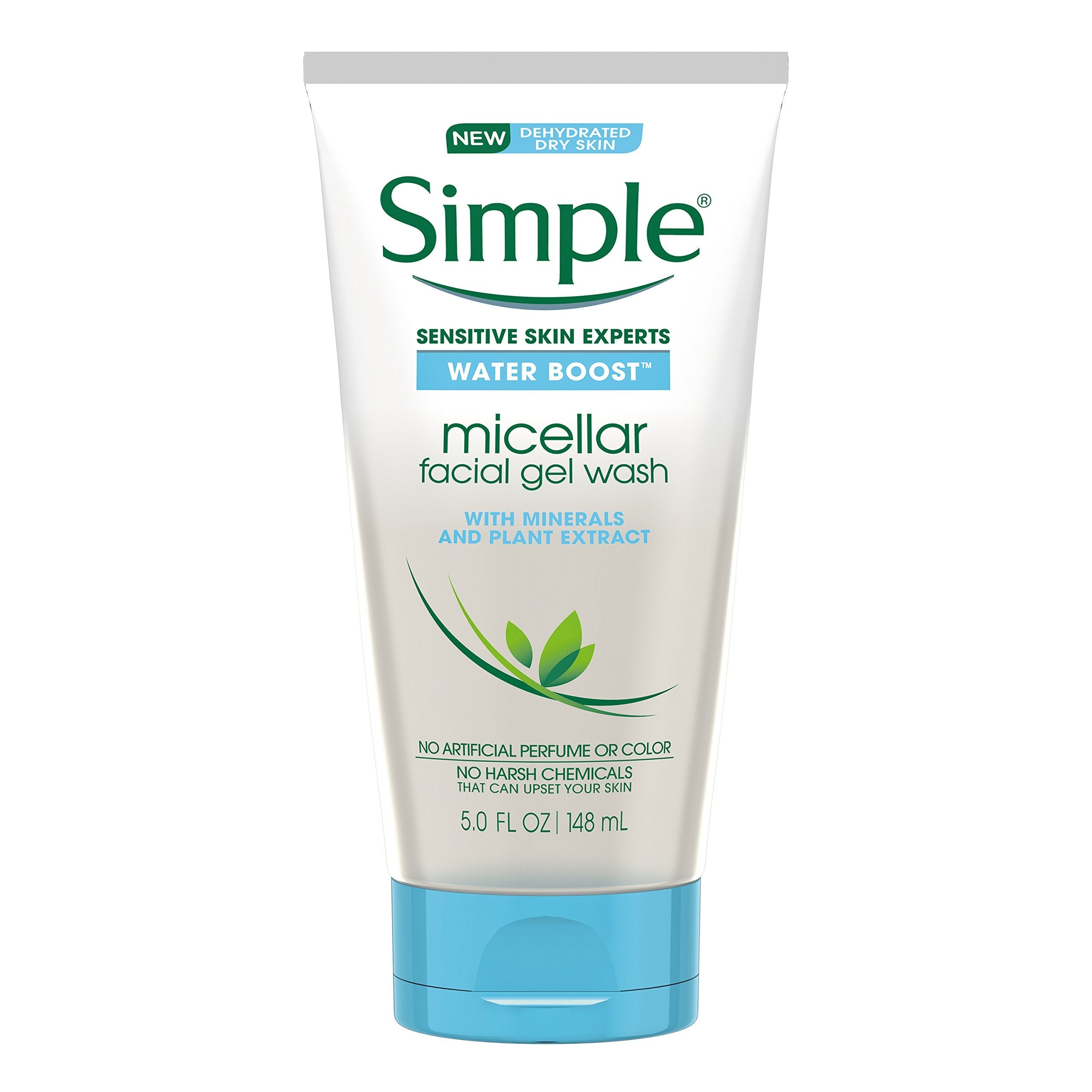 Simple Water Boost Micellar Facial Gel Wash for Sensitive Skin – 5 oz (Pack of 3)
