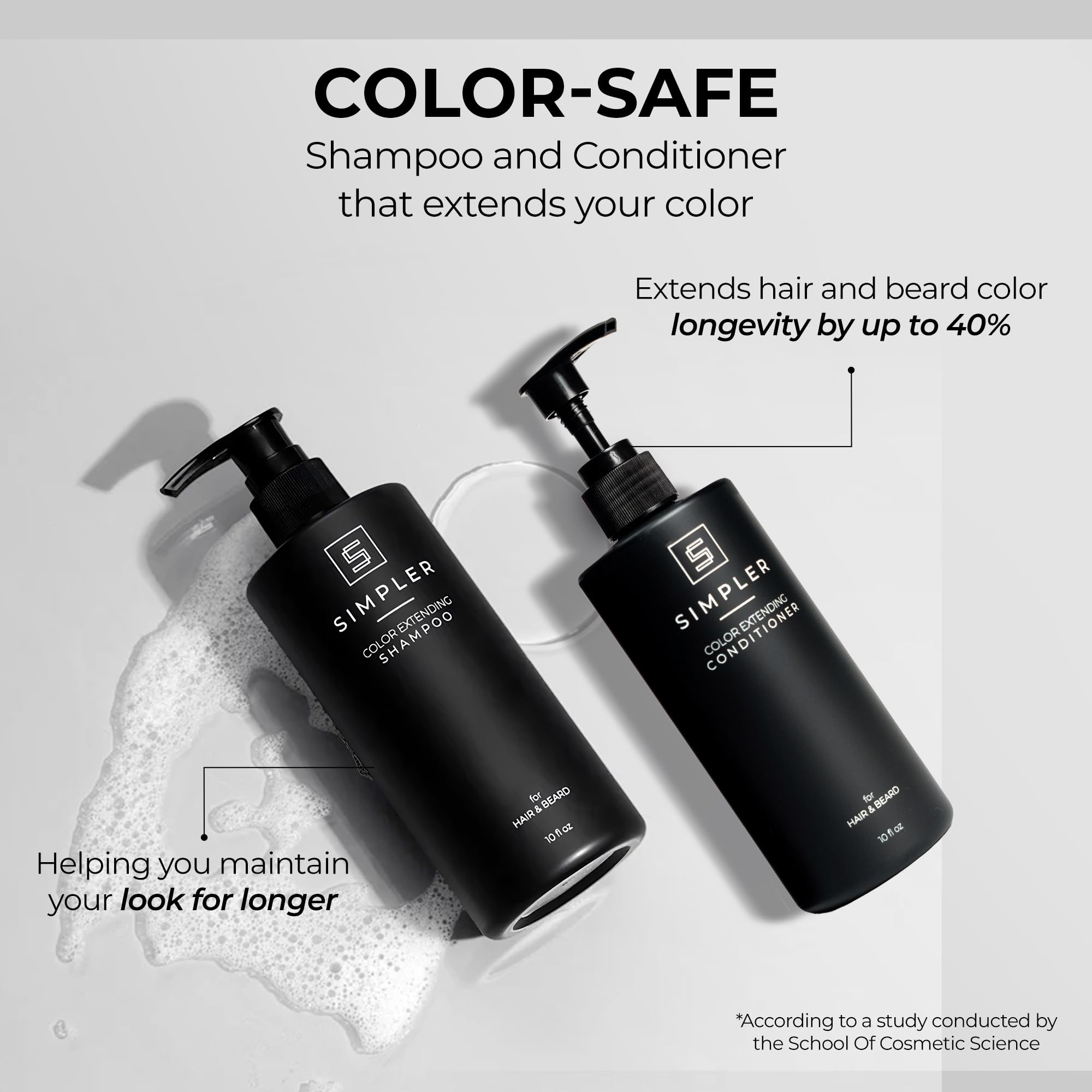 Simpler Hair Color Protecting Shampoo & Conditioner for Men – Bergamot & Cedar