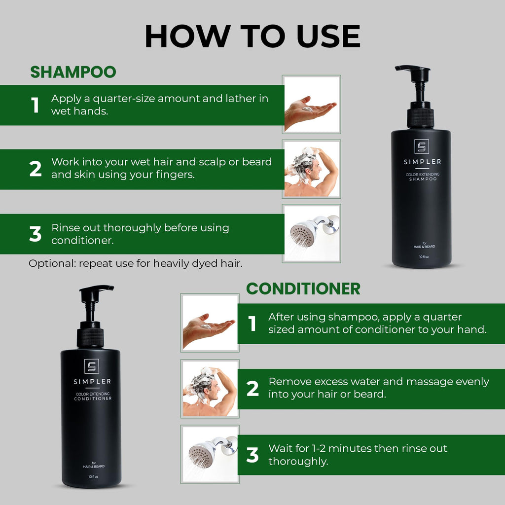 SIMPLER HAIR COLOR: Color Protecting Shampoo & Conditioner for Men – Sweet Agave Scent