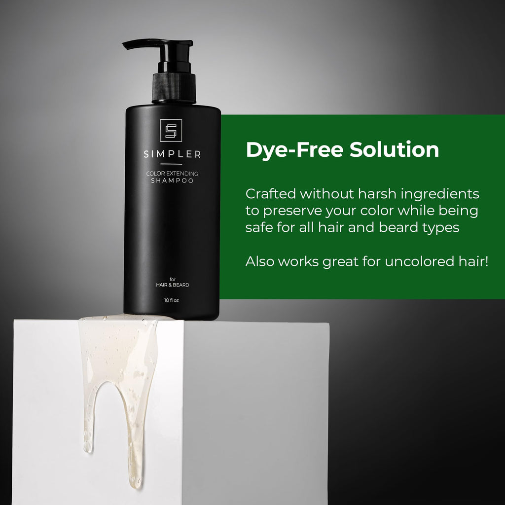 SIMPLER HAIR COLOR Shampoo for Men - Bergamot & Cedar, Dye-Free Color Care