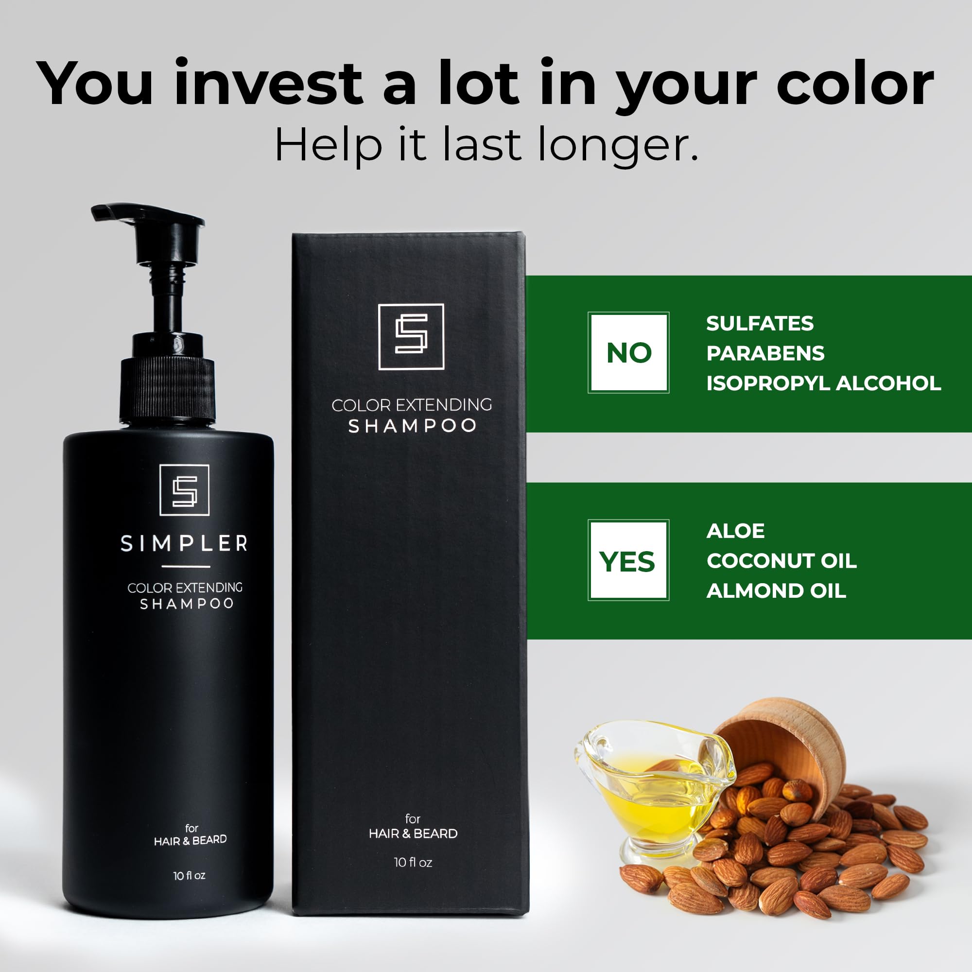 SIMPLER HAIR COLOR Shampoo for Men | Mountain Spice – Dye-Free Color Care