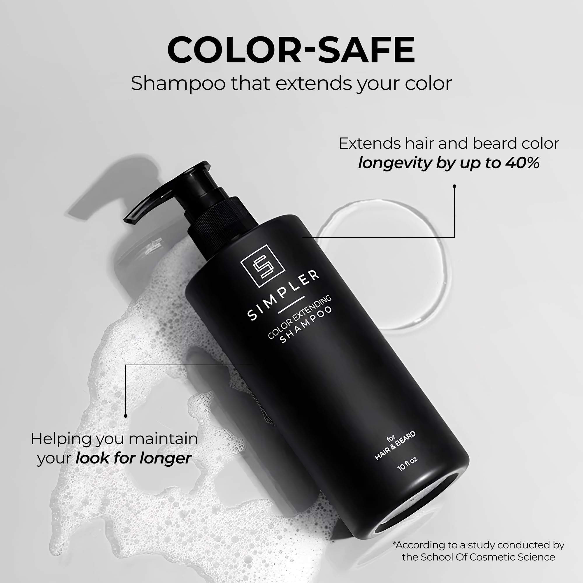 SIMPLER HAIR COLOR Shampoo for Men - Bergamot & Cedar, Dye-Free Color Care