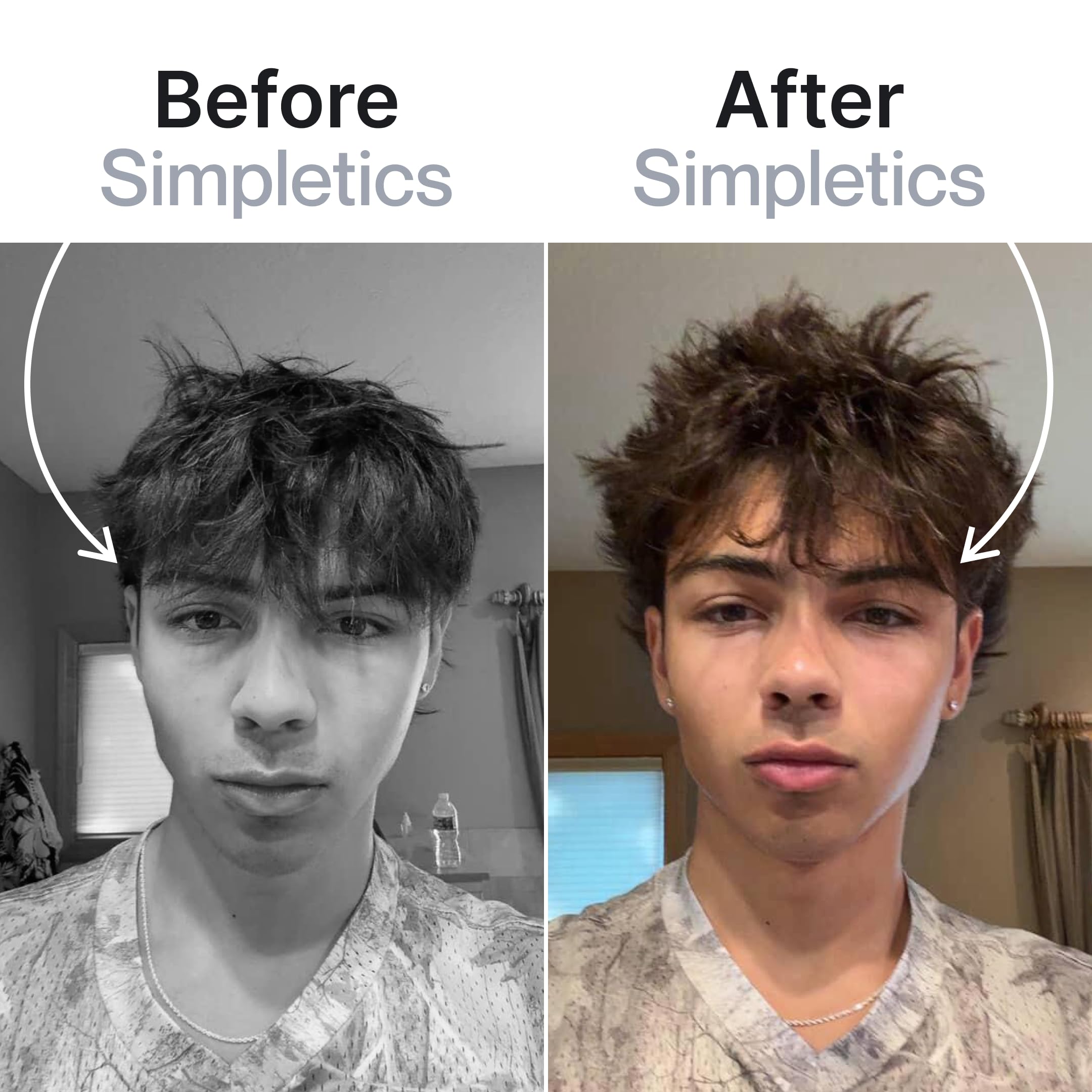 Simpletics Hair Clay for Men – Vanilla Scent, 6-Ingredient Natural Matte Styling with Beeswax & Coconut Oil – Strong Hold, Water-Based