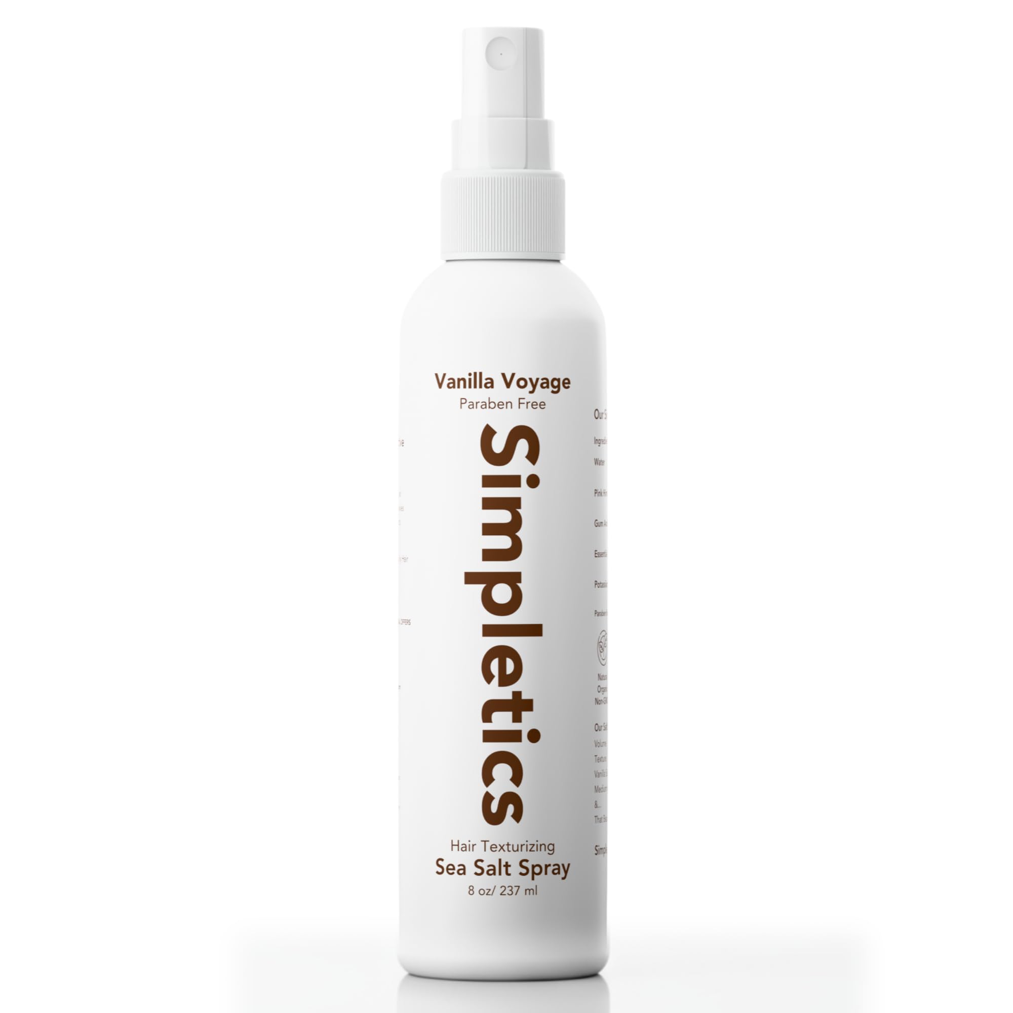 Simpletics Himalayan Sea Salt Hair Spray (Vanilla) – Light Hold, 5-Ingredient Formula, Paraben & Sulfate Free