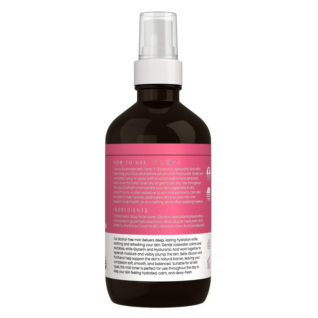 Simplified Skin Rosewater & Glycerin Spray – Hydrating Facial Mist (4 oz)