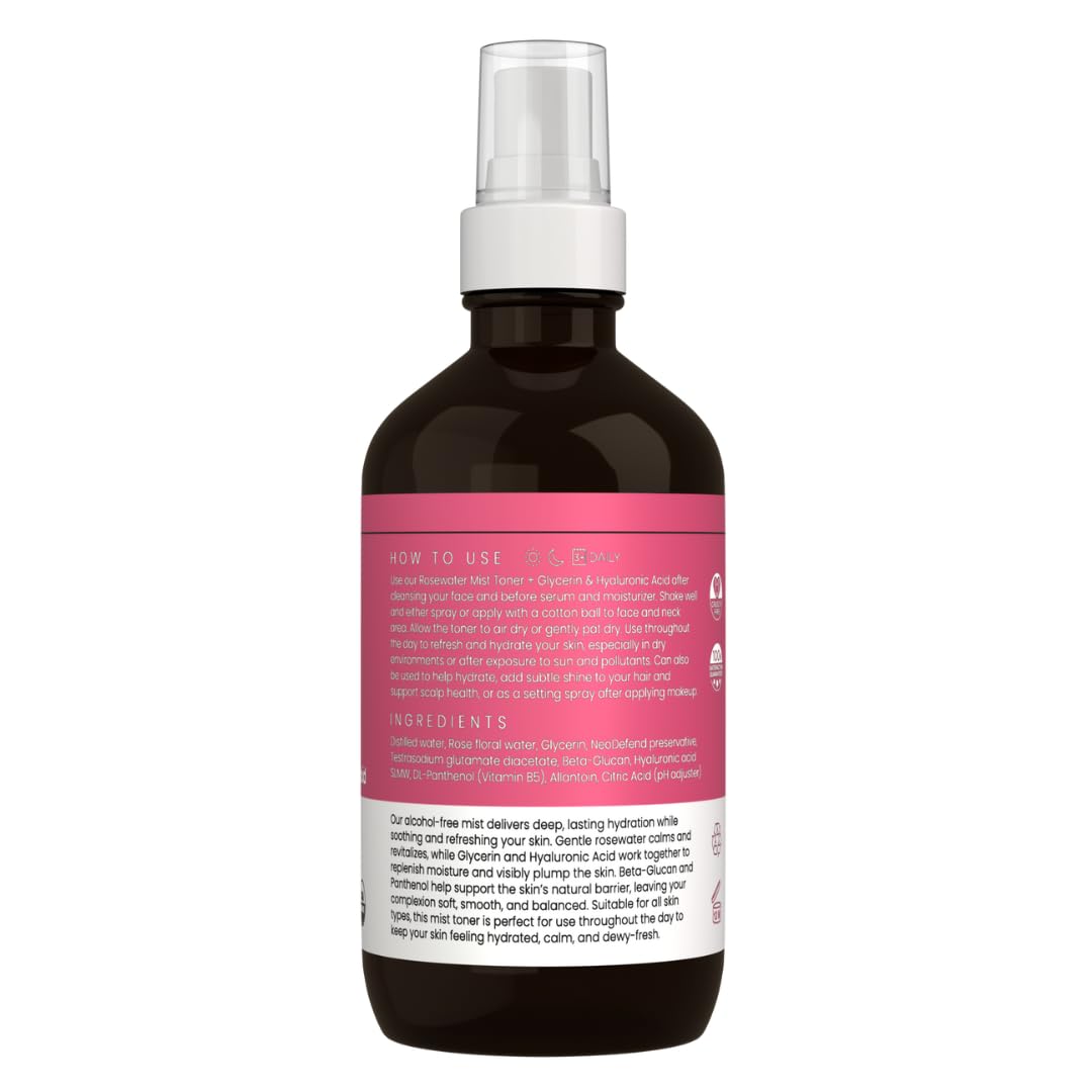 Simplified Skin Rosewater & Glycerin Spray – Hydrating Facial Mist (4 oz)