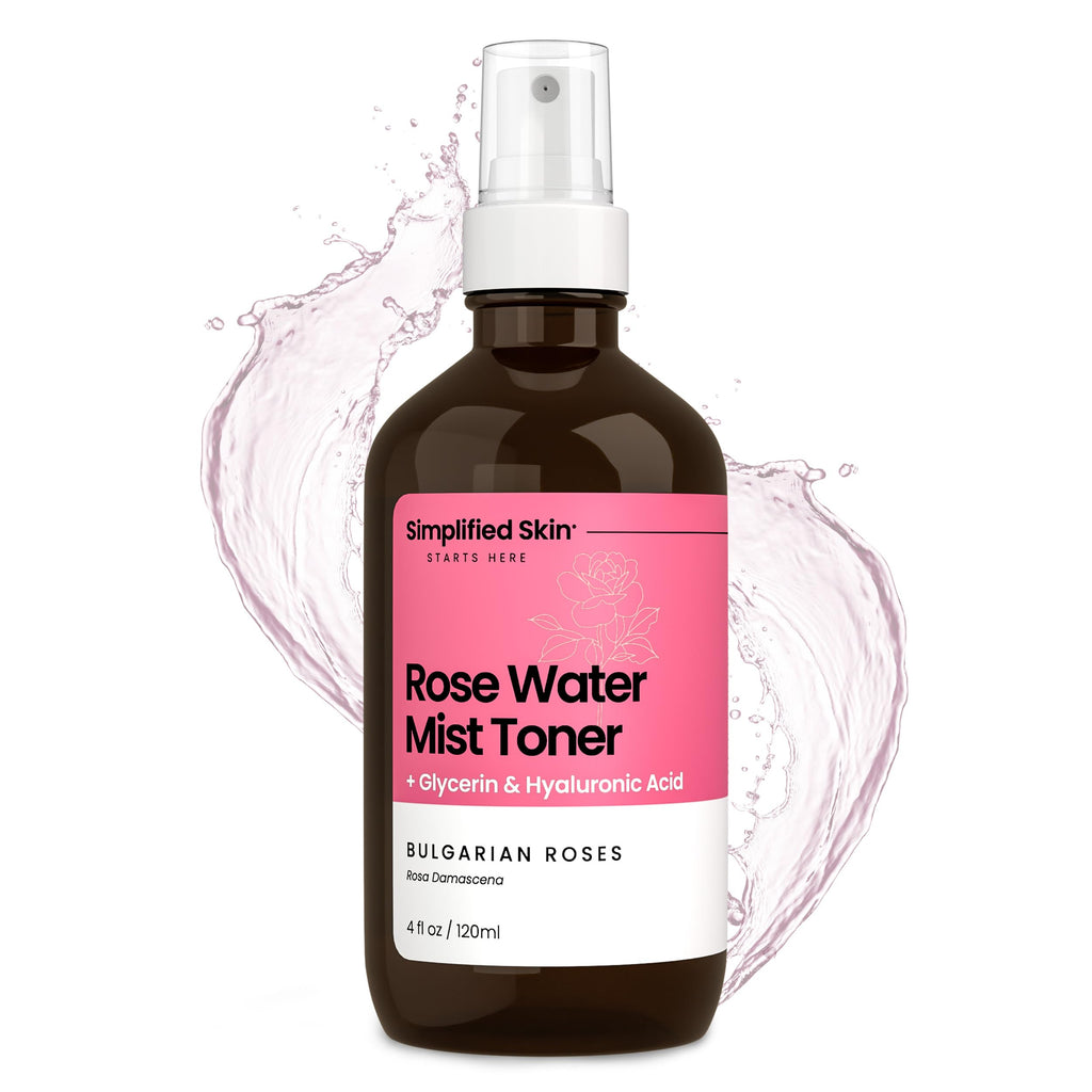 Simplified Skin Rosewater & Glycerin Spray – Hydrating Facial Mist (4 oz)