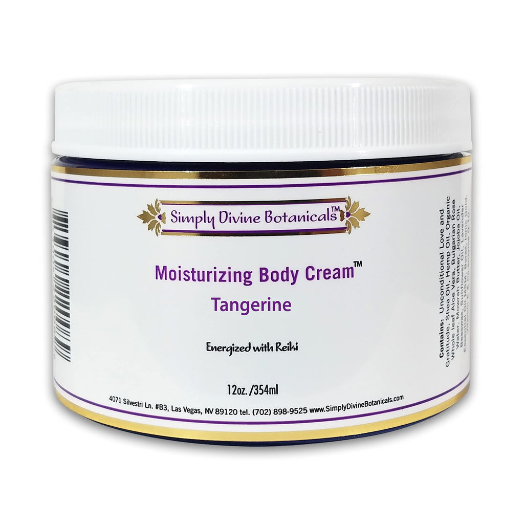 Simply Divine Botanicals Moisturizing Body Cream – Organic Shea, Hemp & Aloe (12 oz, Tangerine)