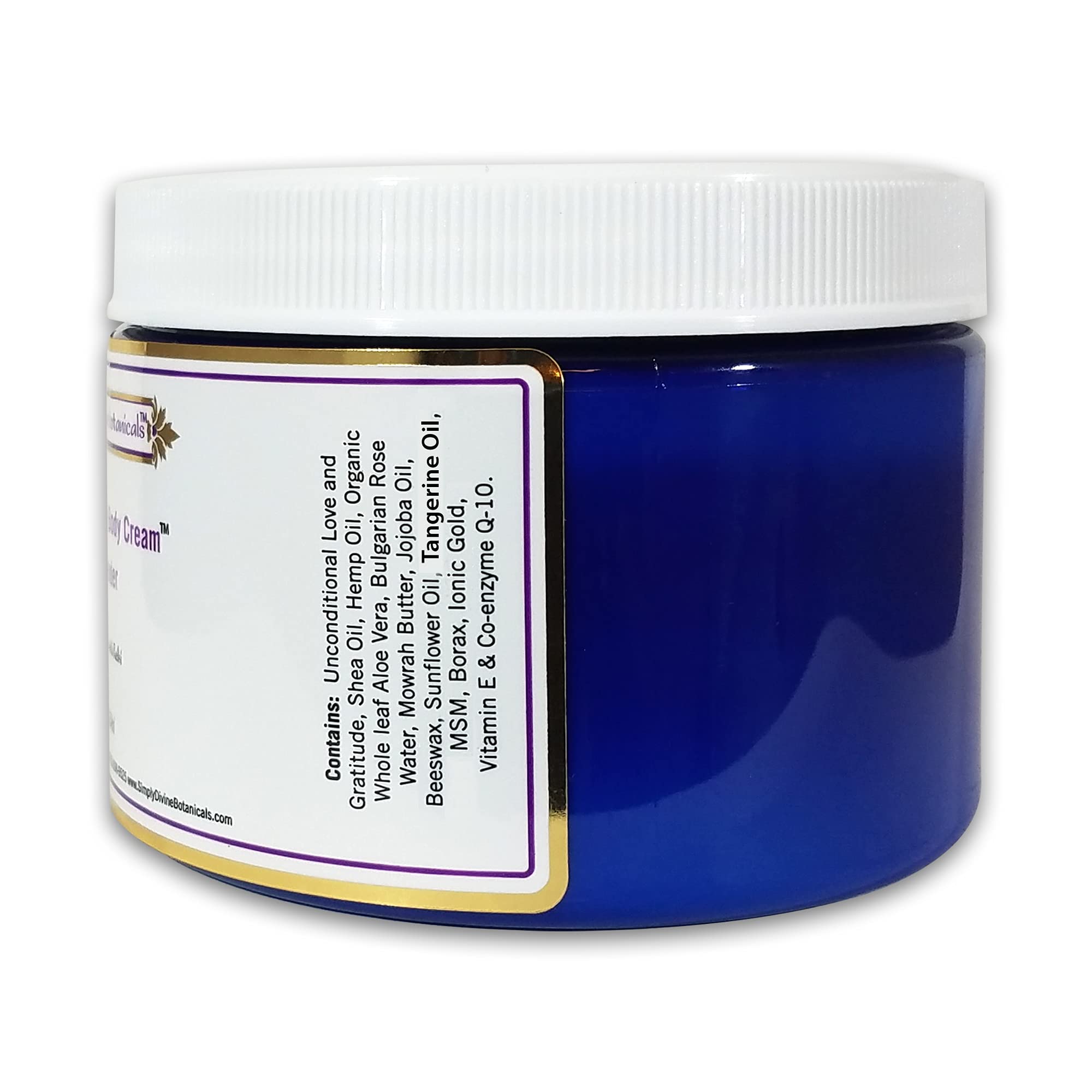 Simply Divine Botanicals Moisturizing Body Cream – Organic Shea, Hemp & Aloe (12 oz, Tangerine)