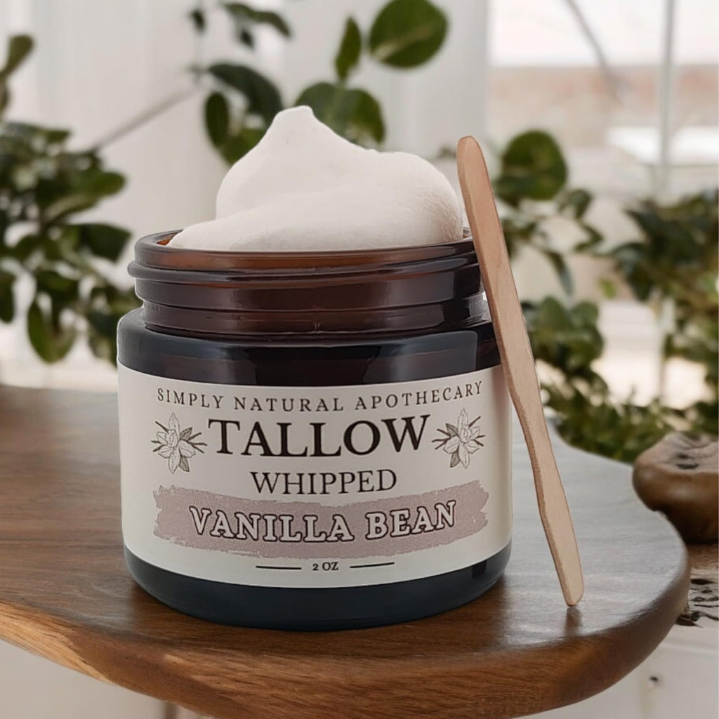 Beef Tallow Skin Care by Simply Natural Apothecary — Whipped Organic Moisturizer 2 oz Jar