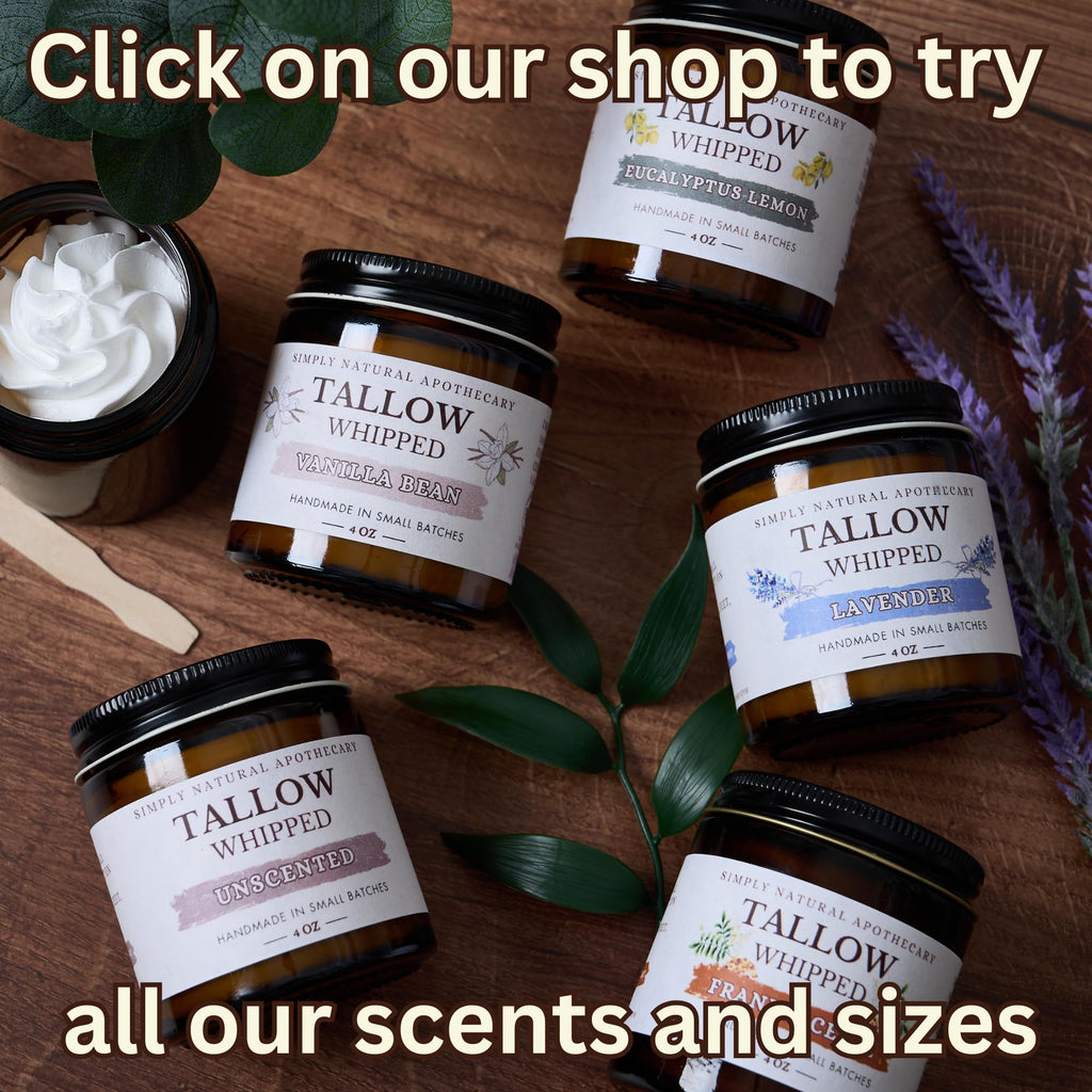 Simply Natural Apothecary Beef Tallow Balm — Unscented Moisturizer, 2 oz