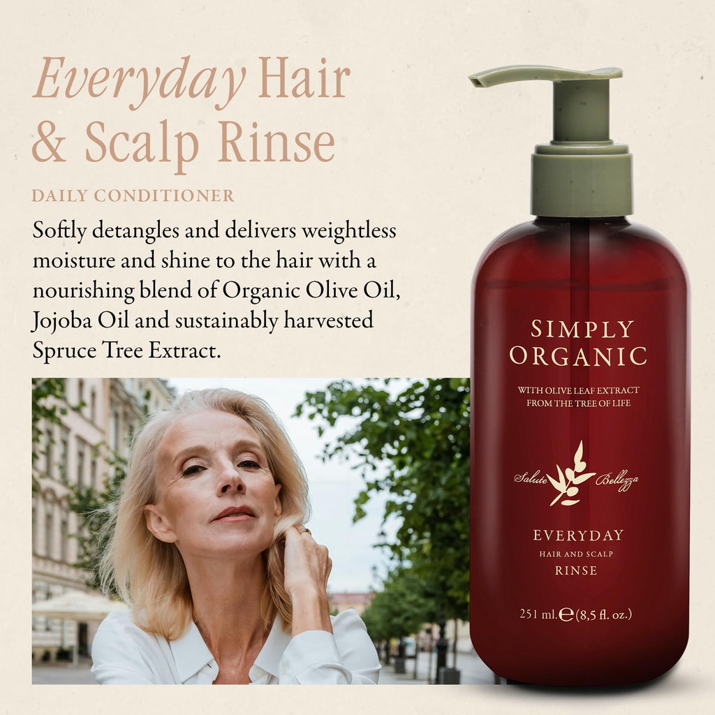 SIMPLY ORGANIC Hair & Scalp Rinse Daily Conditioner – Made in Italy, All Natural