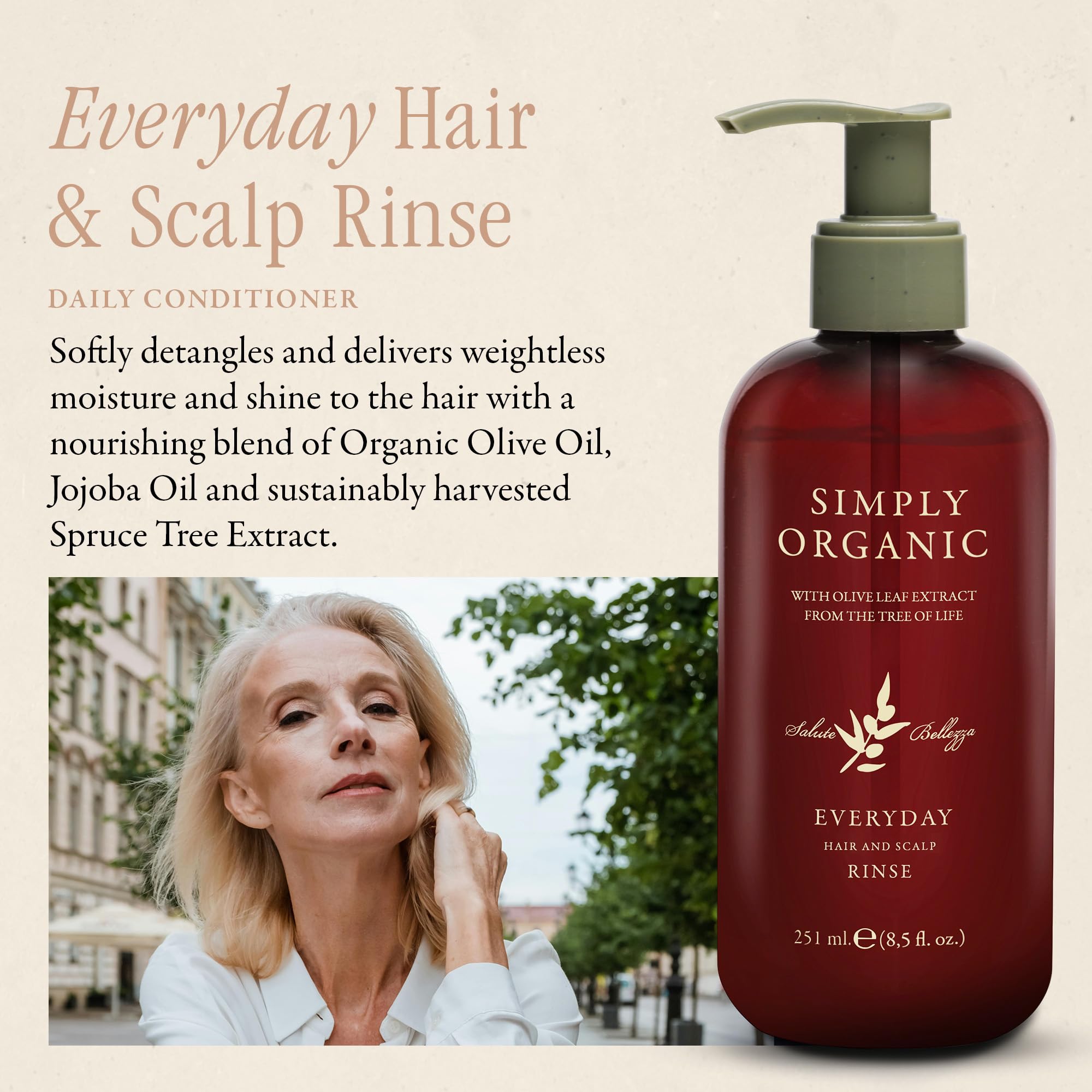 SIMPLY ORGANIC Hair & Scalp Rinse Daily Conditioner – Made in Italy, All Natural