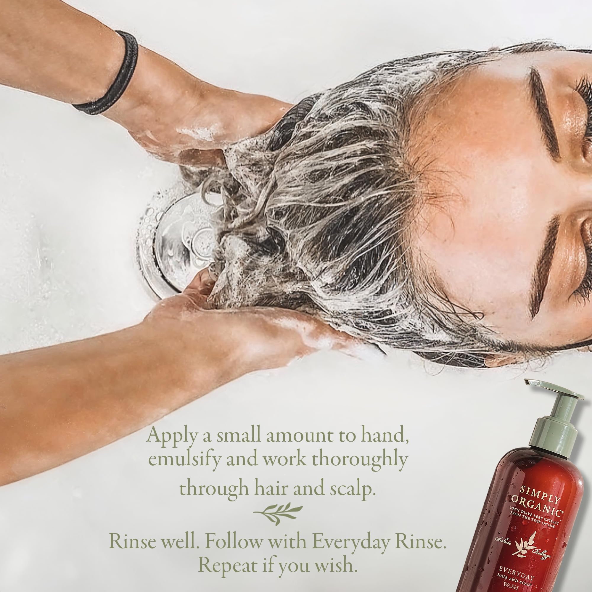 SIMPLY ORGANIC Hair & Scalp Wash Shampoo – All-Natural, Cruelty Free, Made in Italy, Sage & Lime, 251ml