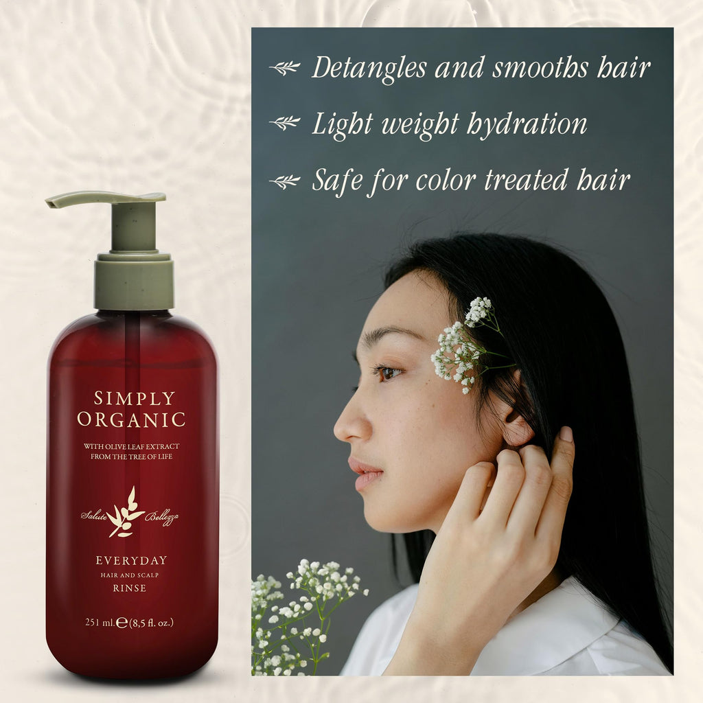 SIMPLY ORGANIC Hair & Scalp Rinse Daily Conditioner – Made in Italy, All Natural
