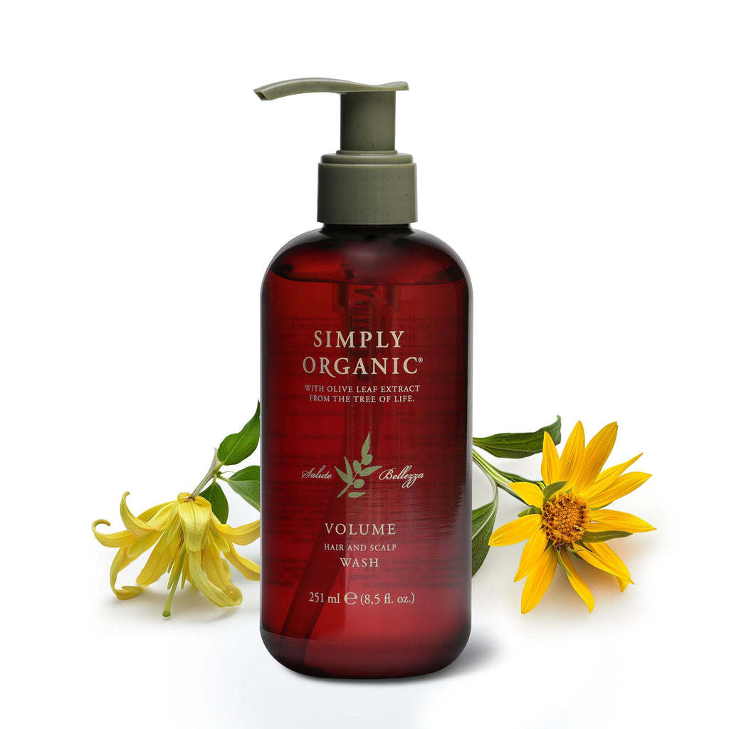 SIMPLY ORGANIC Volume Hair & Scalp Wash – All-Natural, Made in Italy, Cruelty-Free (251ml)