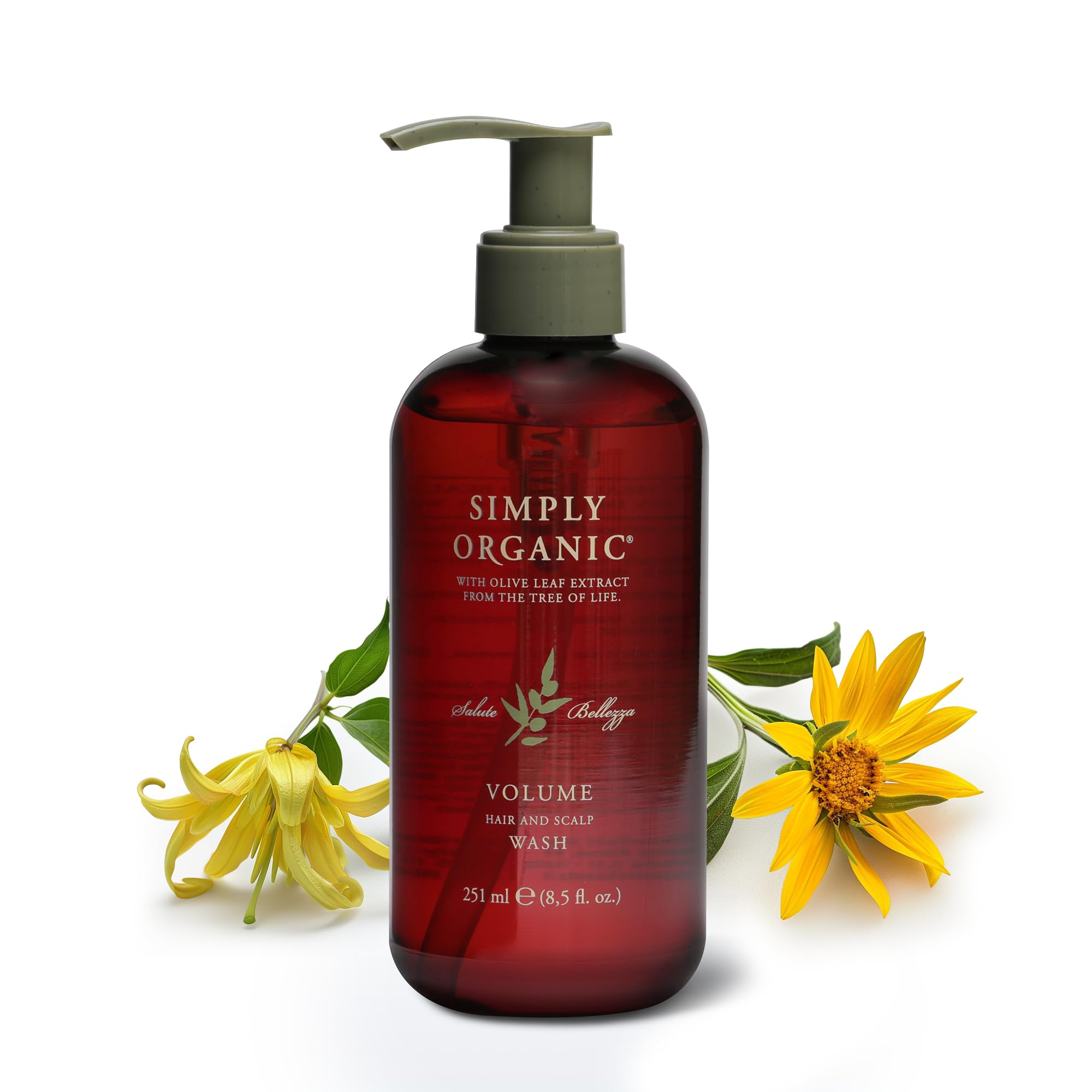 SIMPLY ORGANIC Volume Hair & Scalp Wash – All-Natural, Made in Italy, Cruelty-Free (251ml)