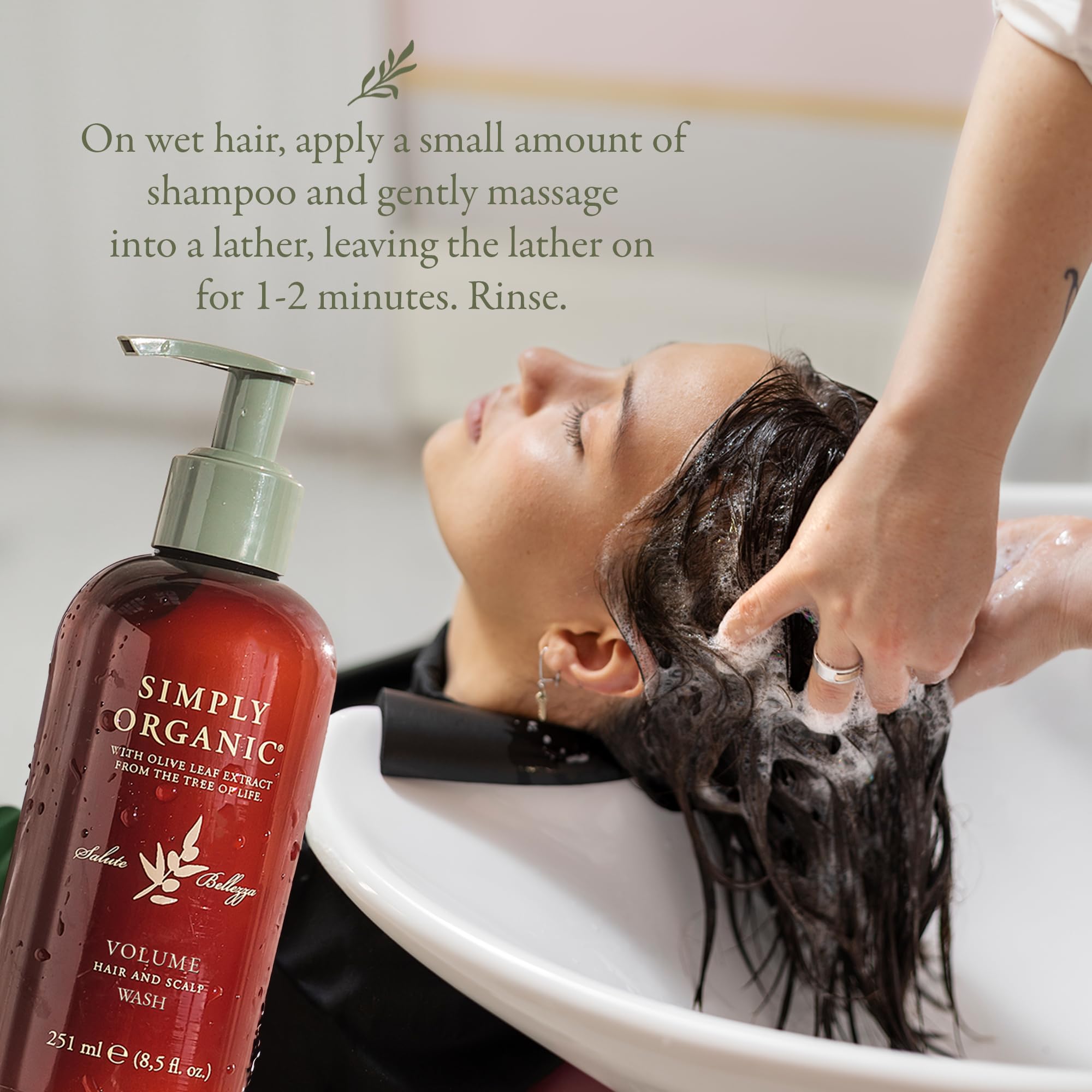 SIMPLY ORGANIC Volume Hair & Scalp Wash – All-Natural, Made in Italy, Cruelty-Free (251ml)