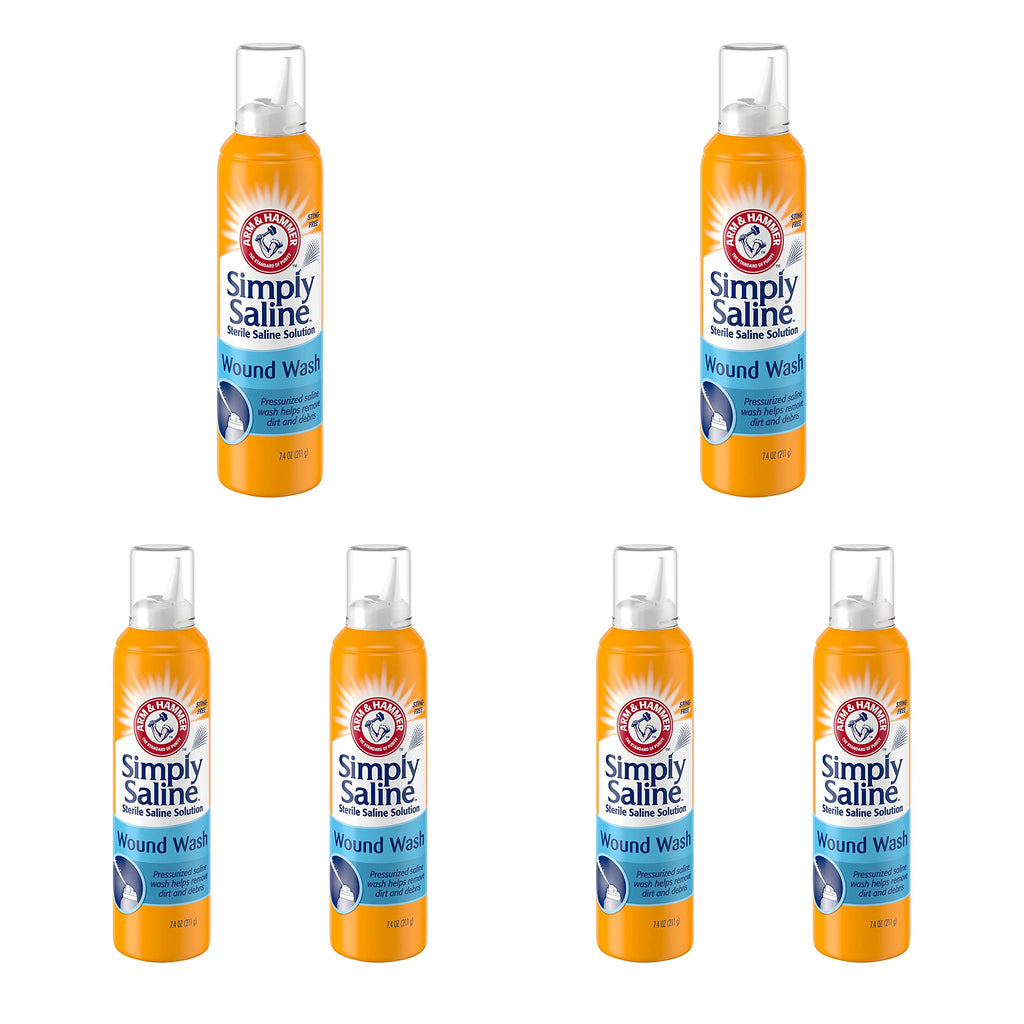 Simply Saline Wound Wash 7.4 oz Can – Continuous Spray, Gentle Cleansing (6 Pack)
