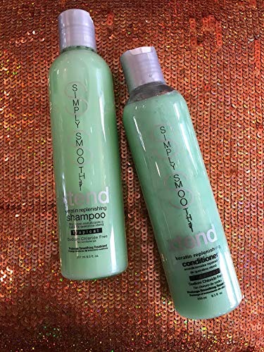SIMPLY SMOOTH Xtend Keratin Replenishing Shampoo Tropical | Sulfate-Free Daily Cleanser for Frizzy, Dry & Damaged Hair | Keratin & Color Safe | 8.5 oz
