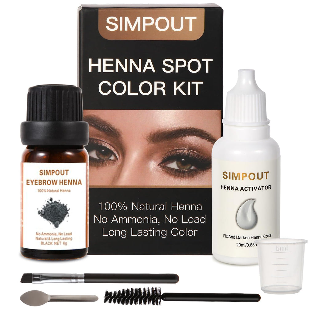 Simpout Henna Kit Black – Natural, Long-Lasting Spot Color for Hair | Salon Grade, Vegan & Cruelty-Free