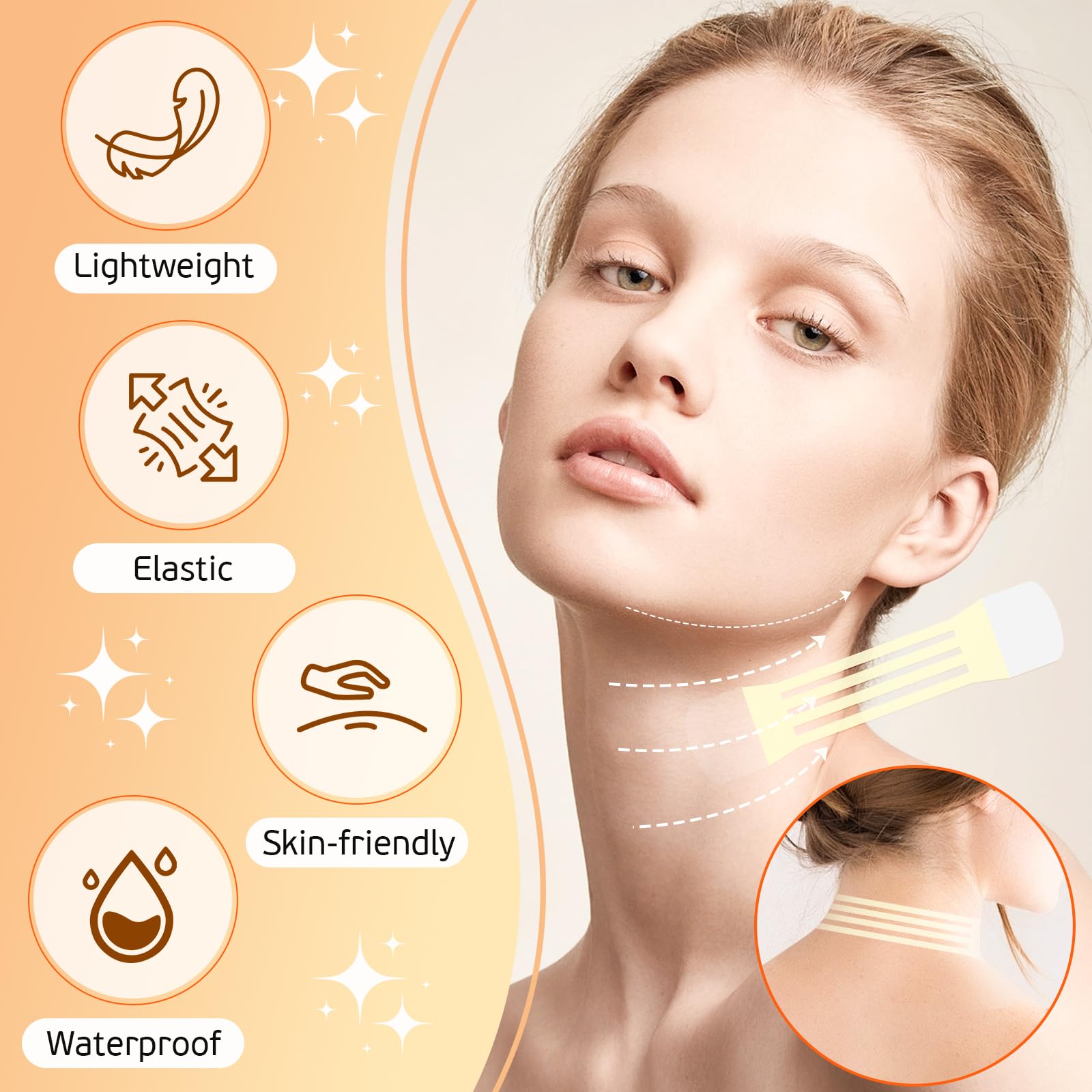 sinBron Neck Tape Lifting Invisible – 30 Patches Instant Neck Lift