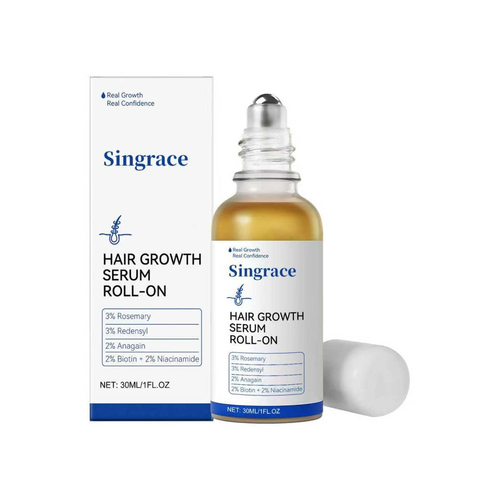 Hair Growth Serum for Thinning Hair | Singrace Biotin Roll-On – Fast Absorbing, No Rinse (30ml)