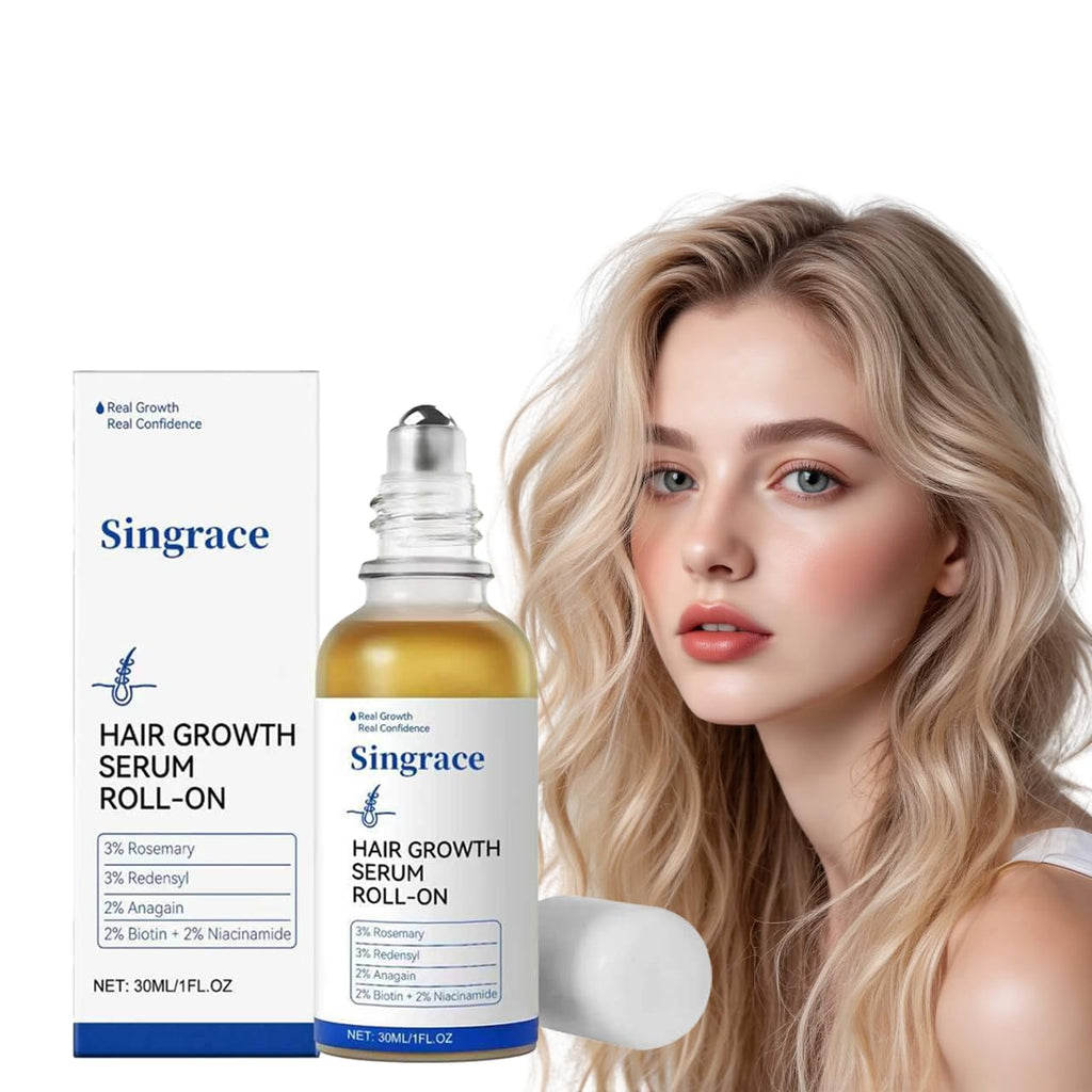 Hair Growth Serum for Thinning Hair | Singrace Biotin Roll-On – Fast Absorbing, No Rinse (30ml)