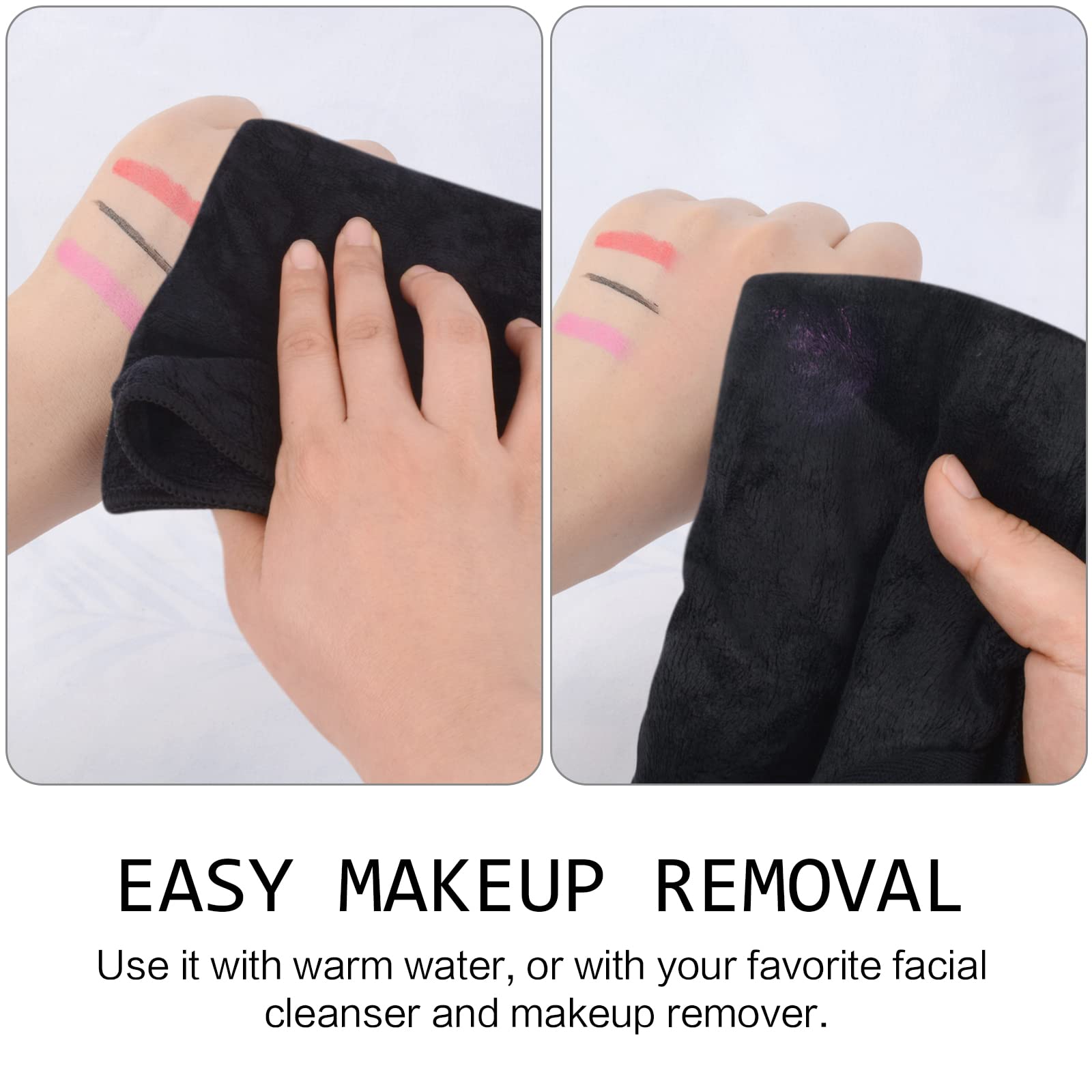 SINLAND Microfiber Facial Cloths — Fast-Drying, Absorbent 12x12 in Makeup Remover Washcloths