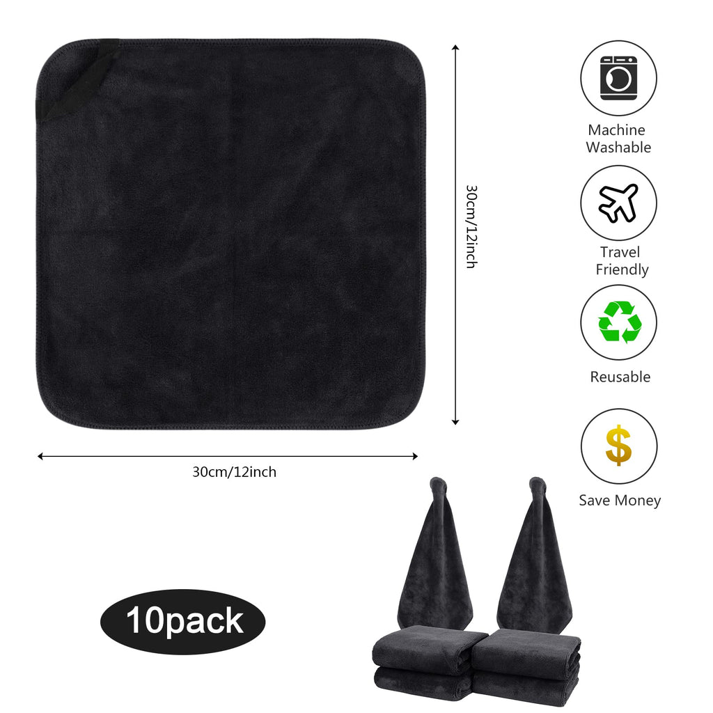 SINLAND Microfiber Facial Cloths — Fast-Drying, Absorbent 12x12 in Makeup Remover Washcloths