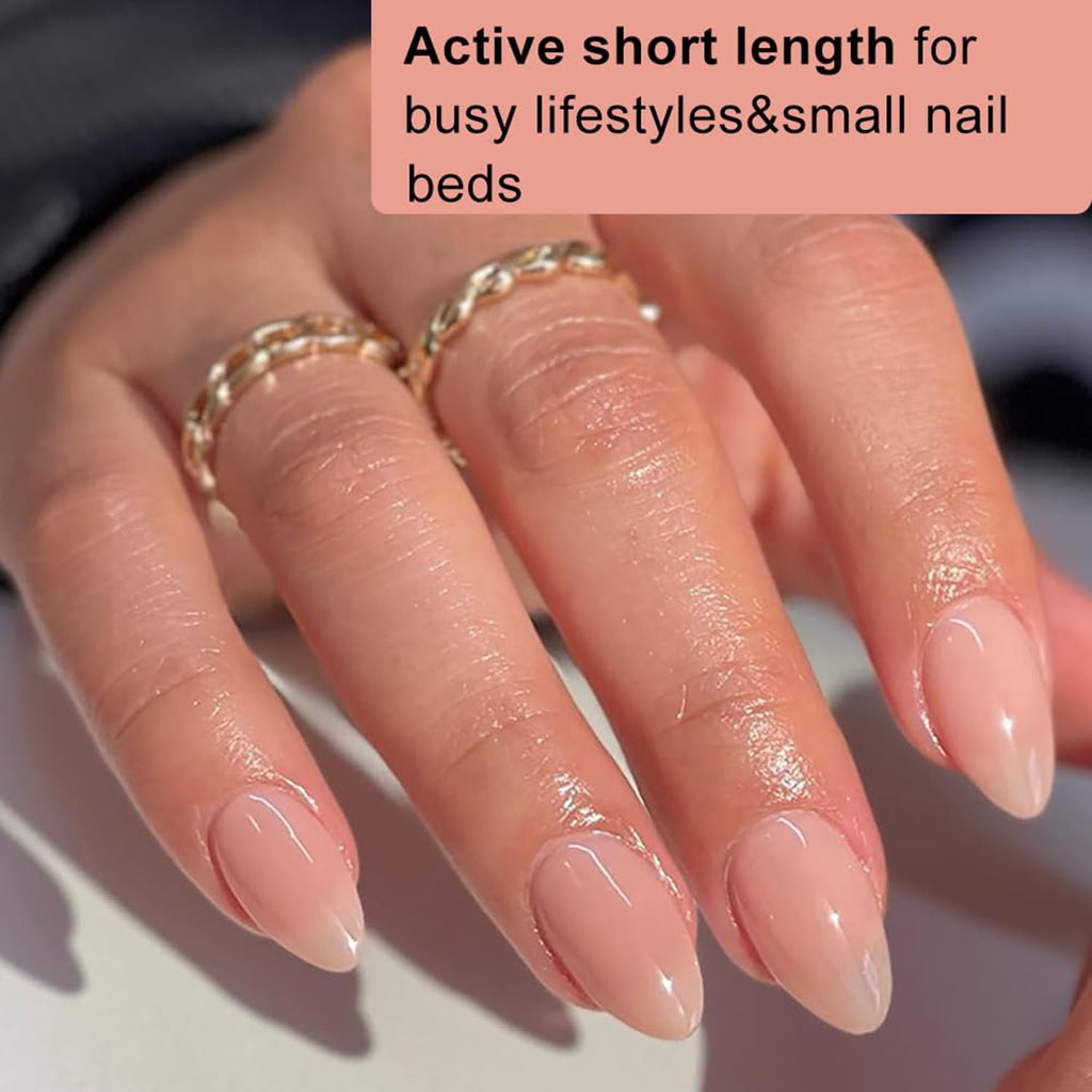 SINOKAME Extra Short Almond Nail Tips – No-File Gel Extensions, 600 Pcs, 12 Sizes