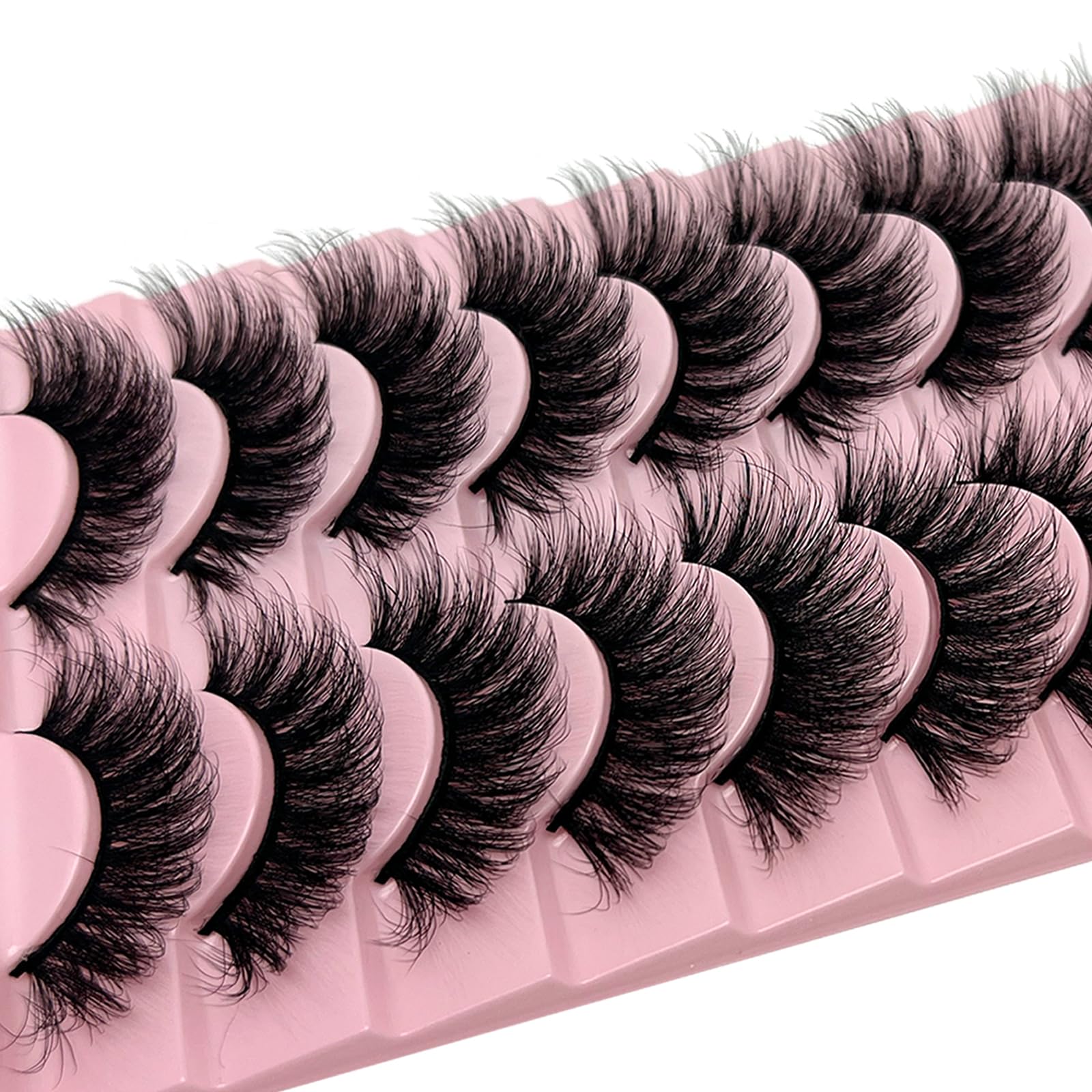 SISIYDY Wispy Lashes 18mm 3D Faux Mink Cat Eye Lashes Pack 10 Pairs YH012