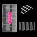 SITELENABY No C Curve XL Nail Tips 500PCS – Square, Flat Half-Cover ABS