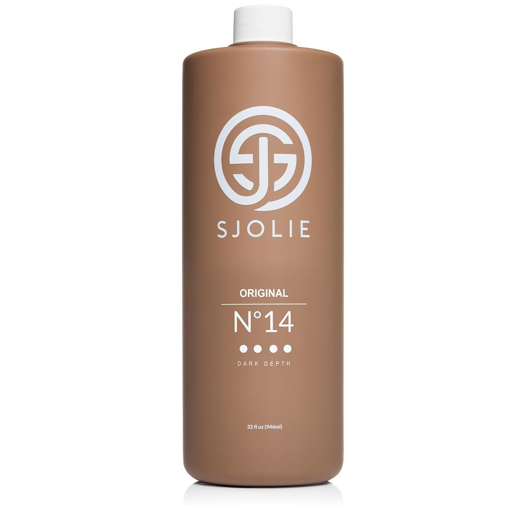 SJOLIE Spray Tan Solution No. 14 – Dark Depth Sunless Tanner, Hydrating 32oz