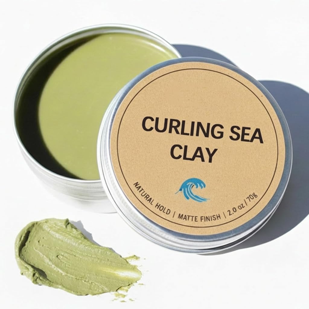 Skaal Curling Sea Clay – High Hold, Low Shine Styling Clay for All Hair Types (2 oz)