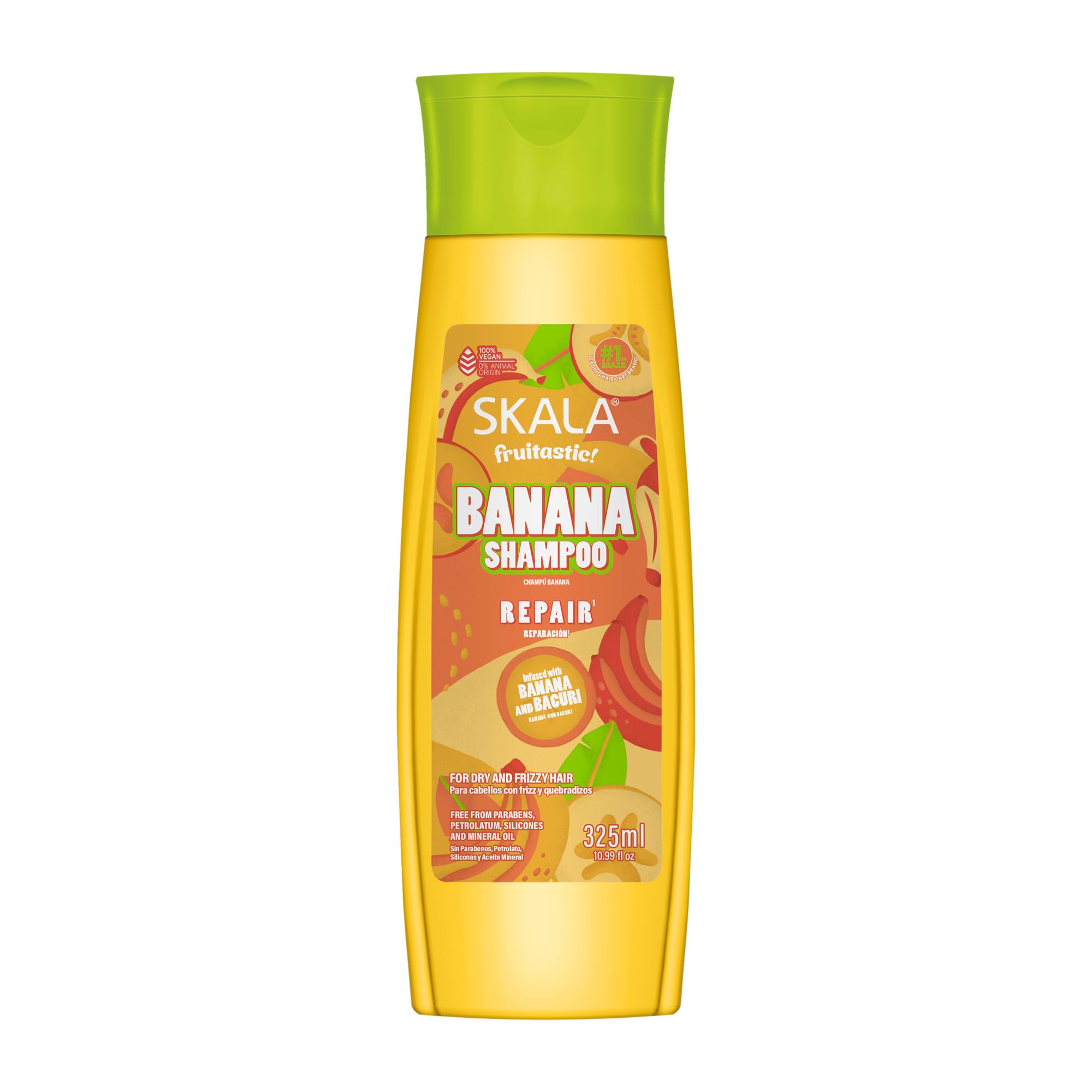 SKALA Banana Shampoo – Frizz Control & Shine, 10.99 fl oz (325 ml) – No Parabens or Silicones