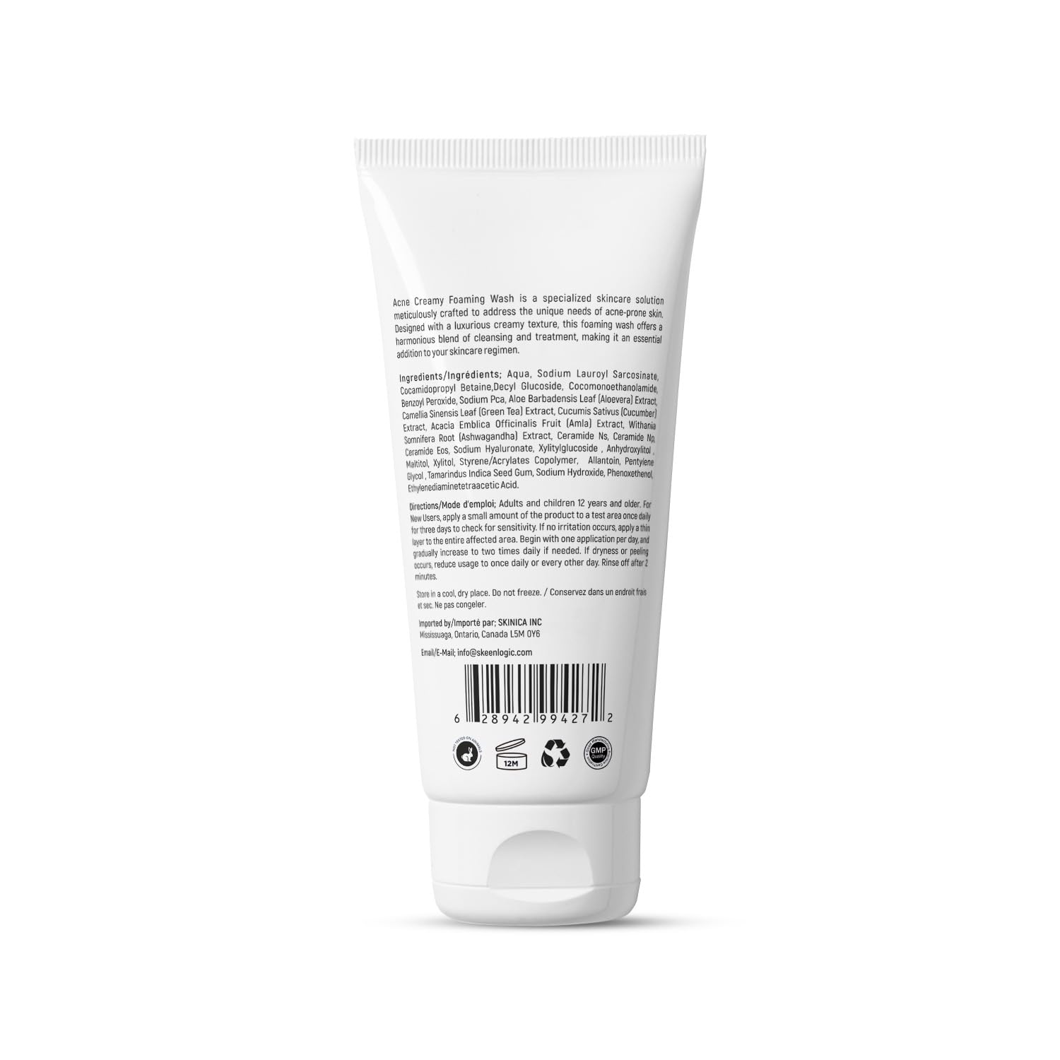 Skeenlogic 2% Salicylic Acid + 5% Lactic Acid Face & Body Wash – Gentle Exfoliating Cleanser with Ceramides (200ml)
